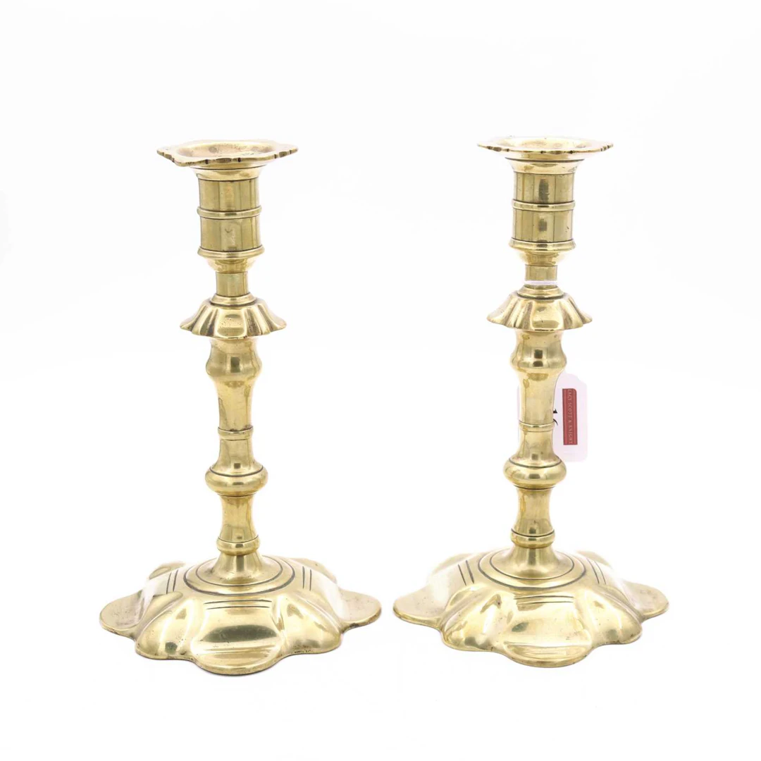 Lot 16 - A pair of 18th century brass table