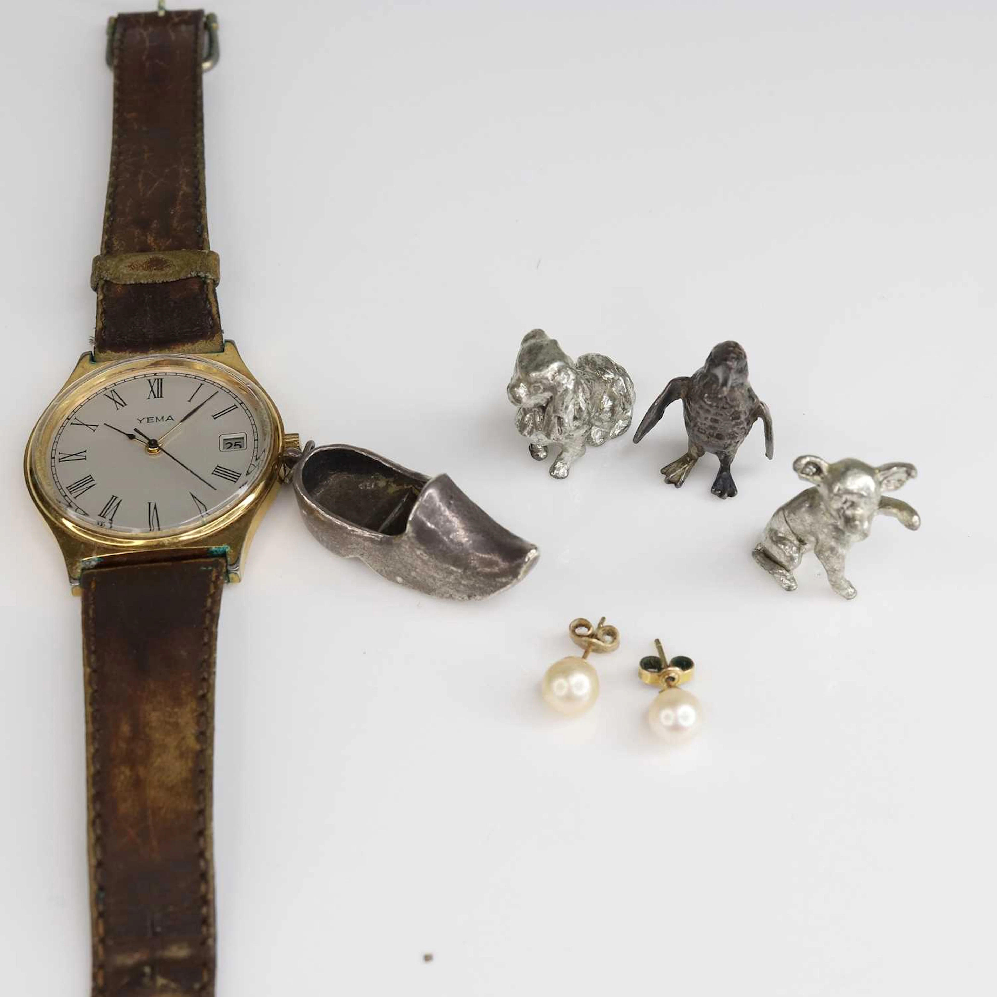 Lot 241 - Assorted silver and white metal charms, clog