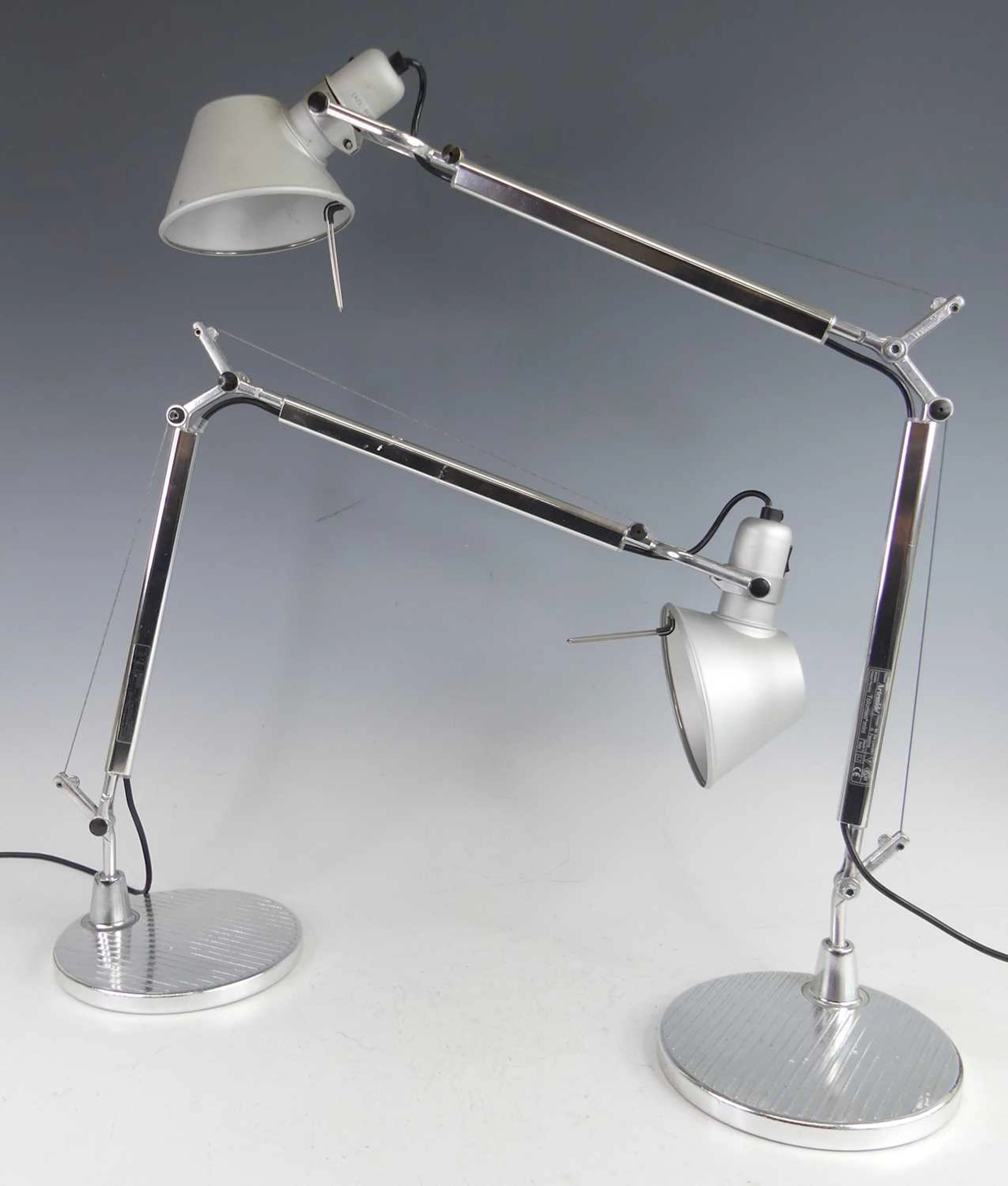 Lot 204 - A pair of Artemide 'Tolomeo' aluminium desk