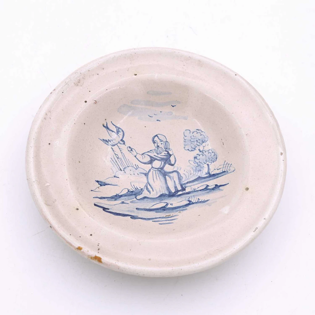Lot 99 - A Dutch blue and white terracotta bowl, 20th