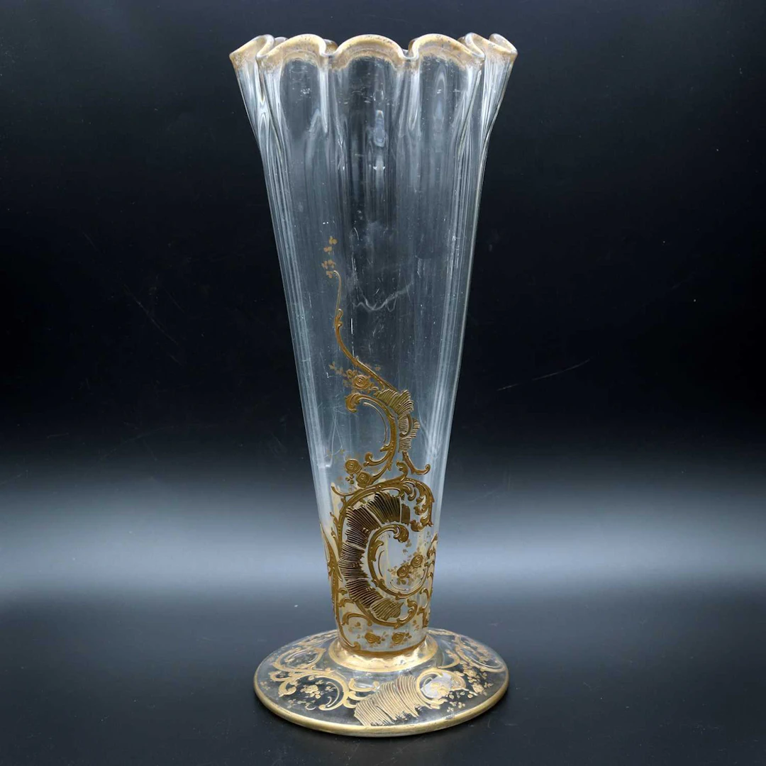 Lot 8 - A Bohemian glass lily vase, early 20th century