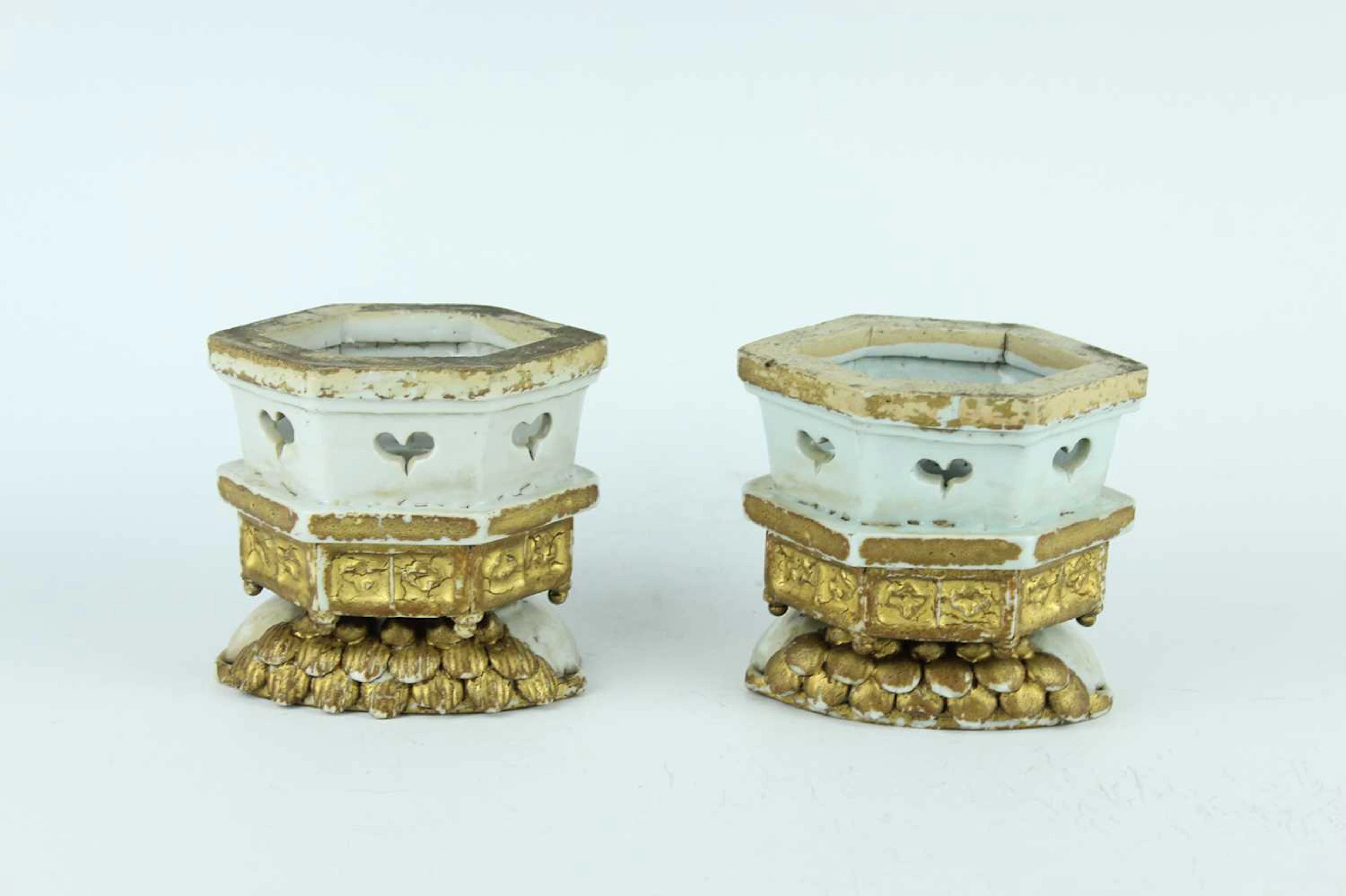 Lot 55 - A pair of Chinese white-glazed and