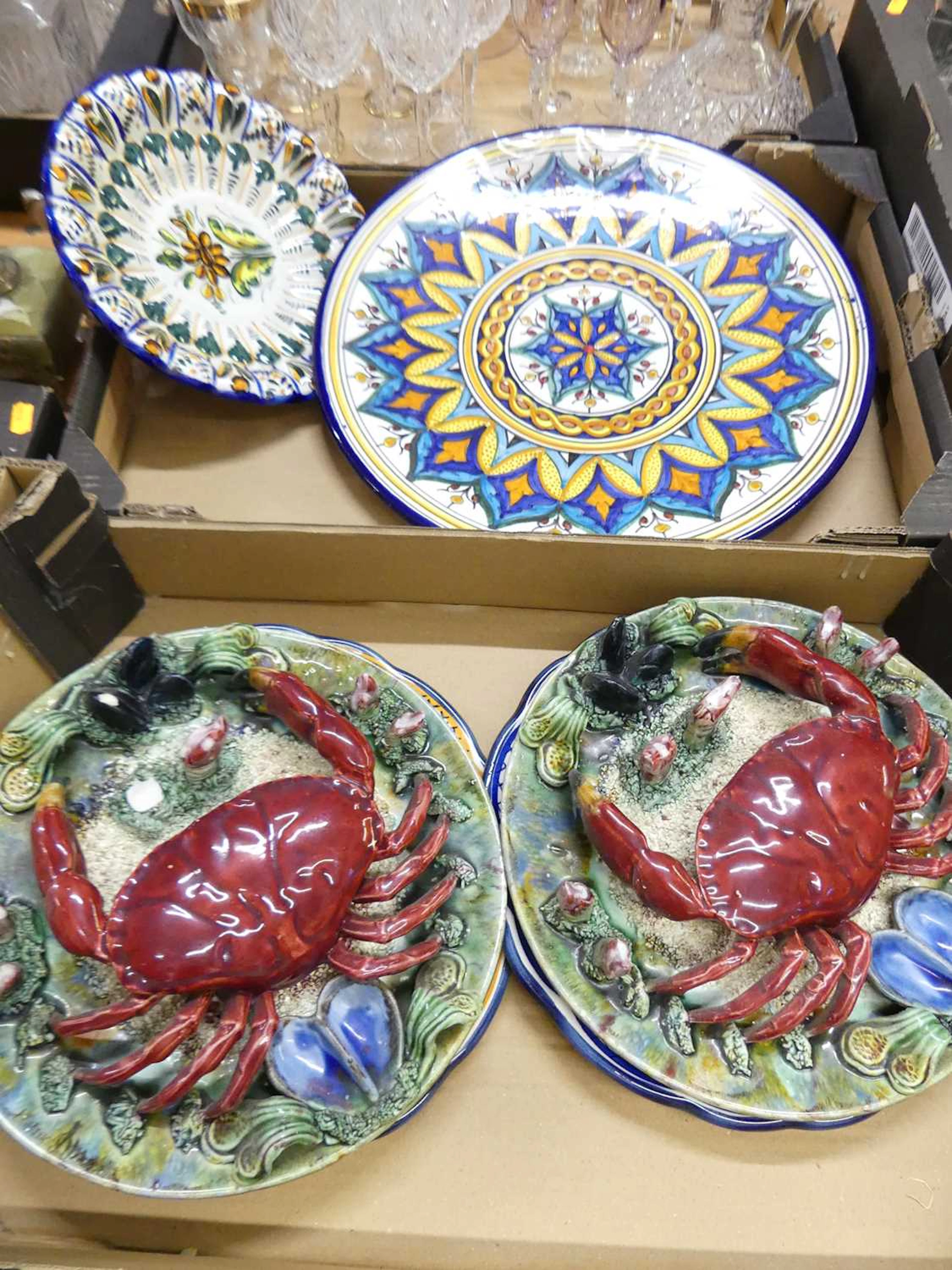 Lot 147 - A pair of Palissy style plates, 20th century