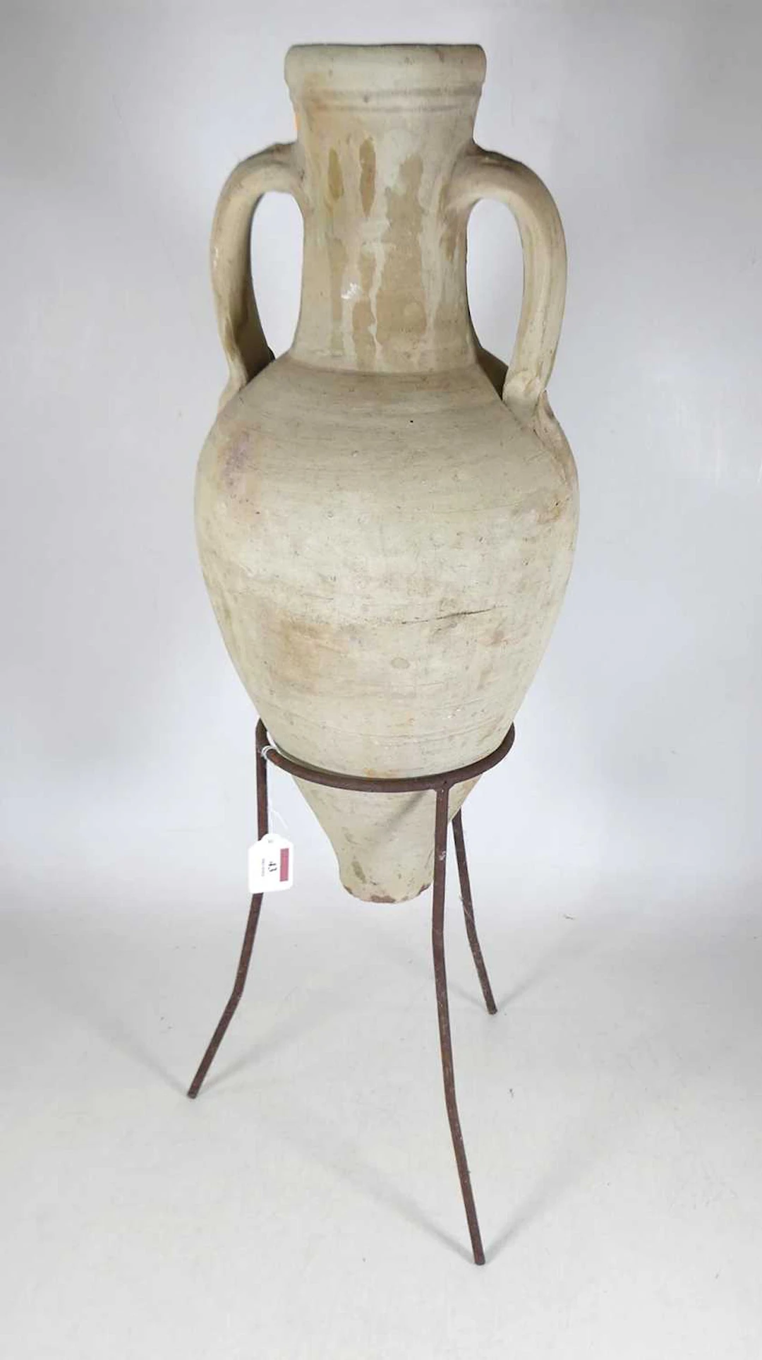 Lot 43 - A terracotta amphora vase, of typical twin
