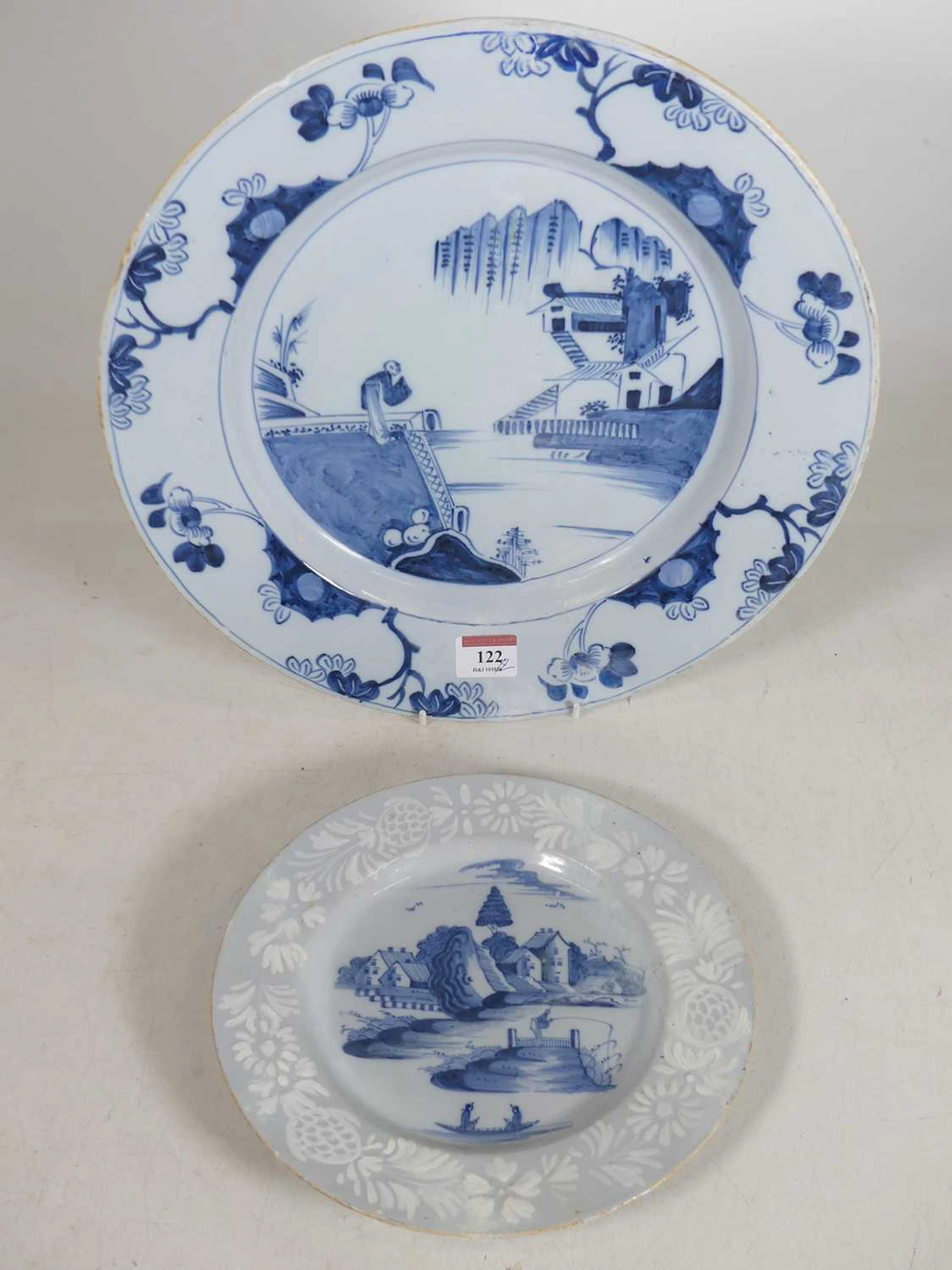 Lot 122 - An 18th century English Delft blue and white