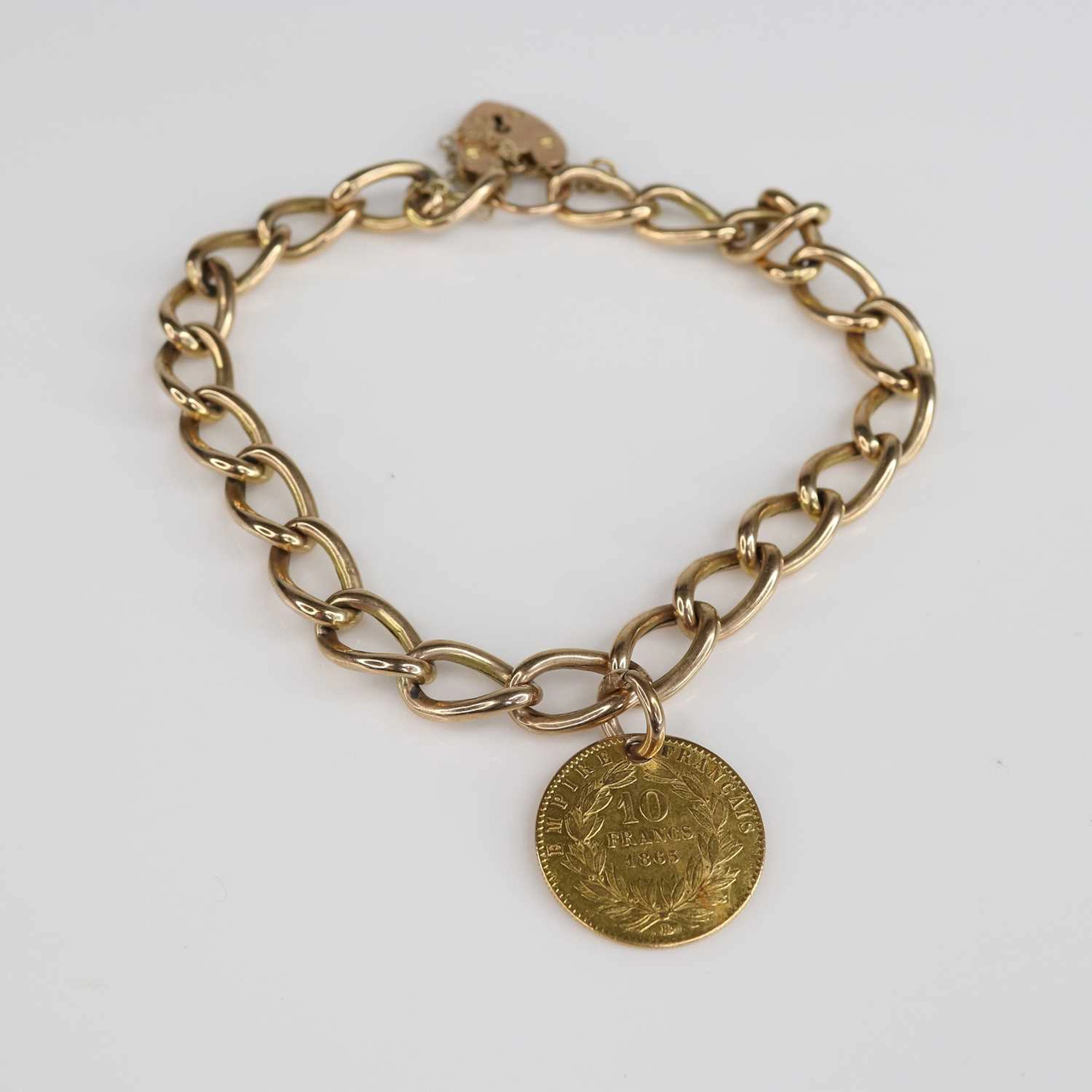 Lot 236 - A Napoleon III ten franc gold coin (drilled)