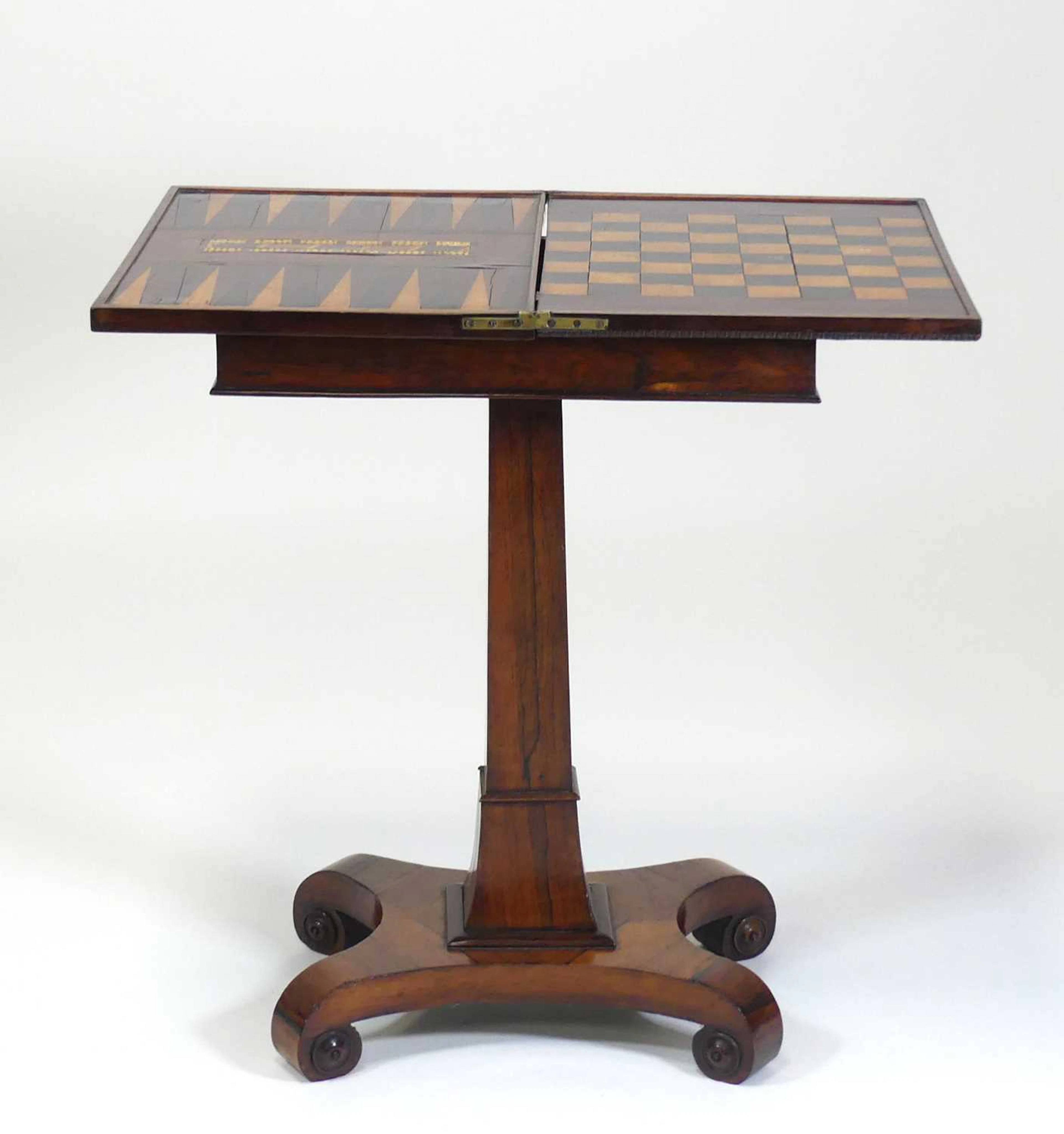 Lot 2506 - A George IV rosewood pedestal games table