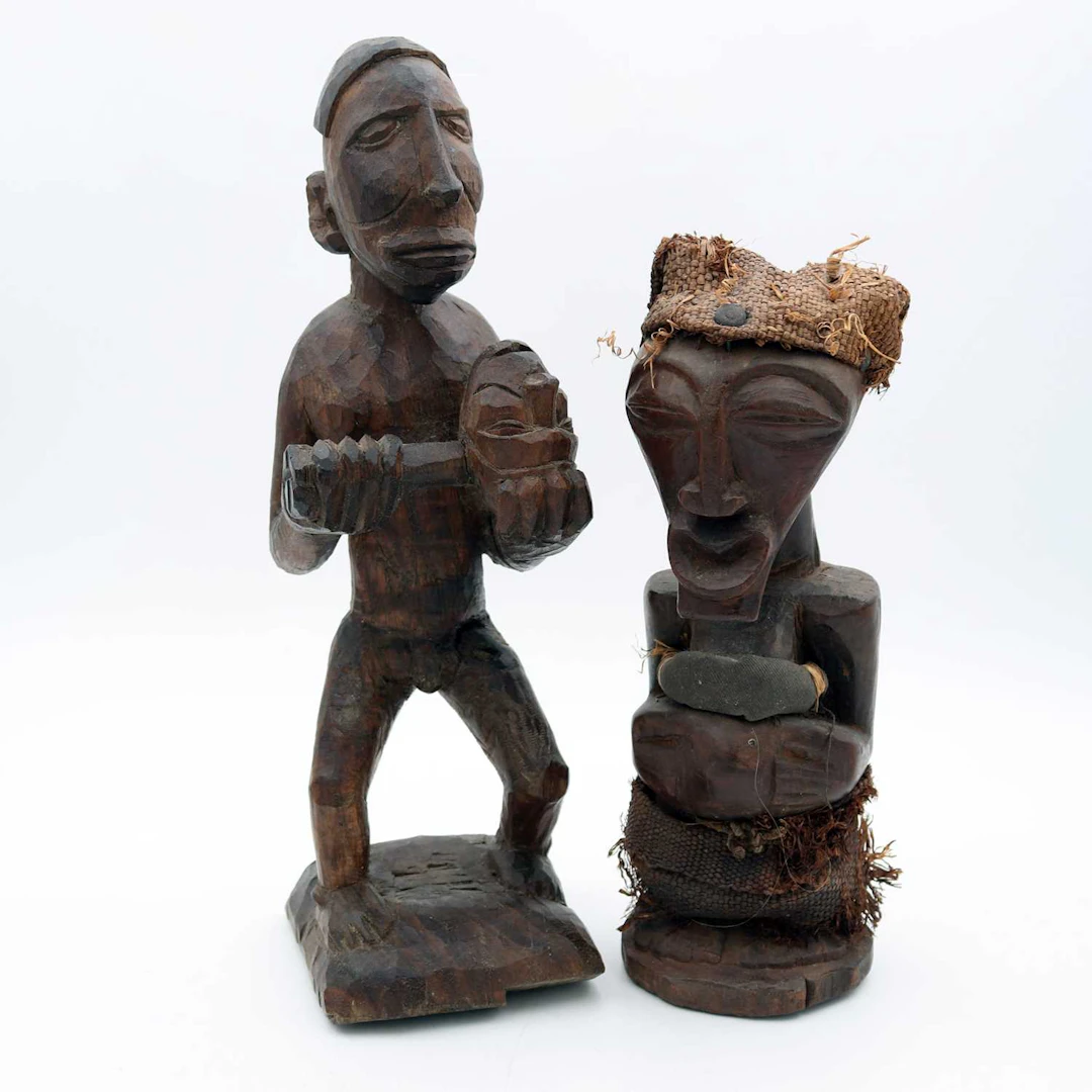 Lot 38 - An African carved hardwood ancestor figure