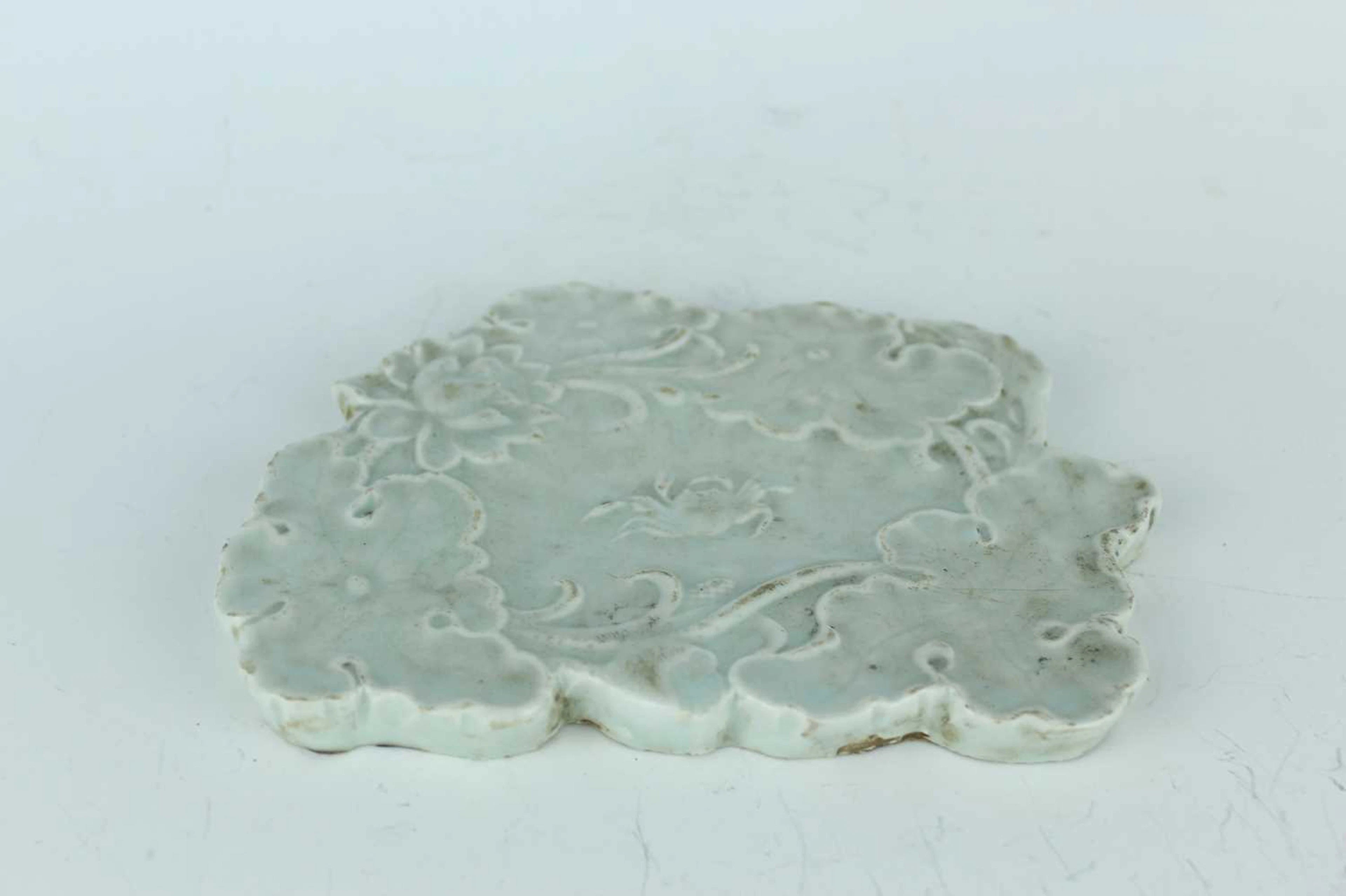 Lot 56 - A Chinese Qingbai-glazed lotus pond and crab