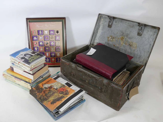 Lot 1016 - An ammunition crate of miscellaneous items