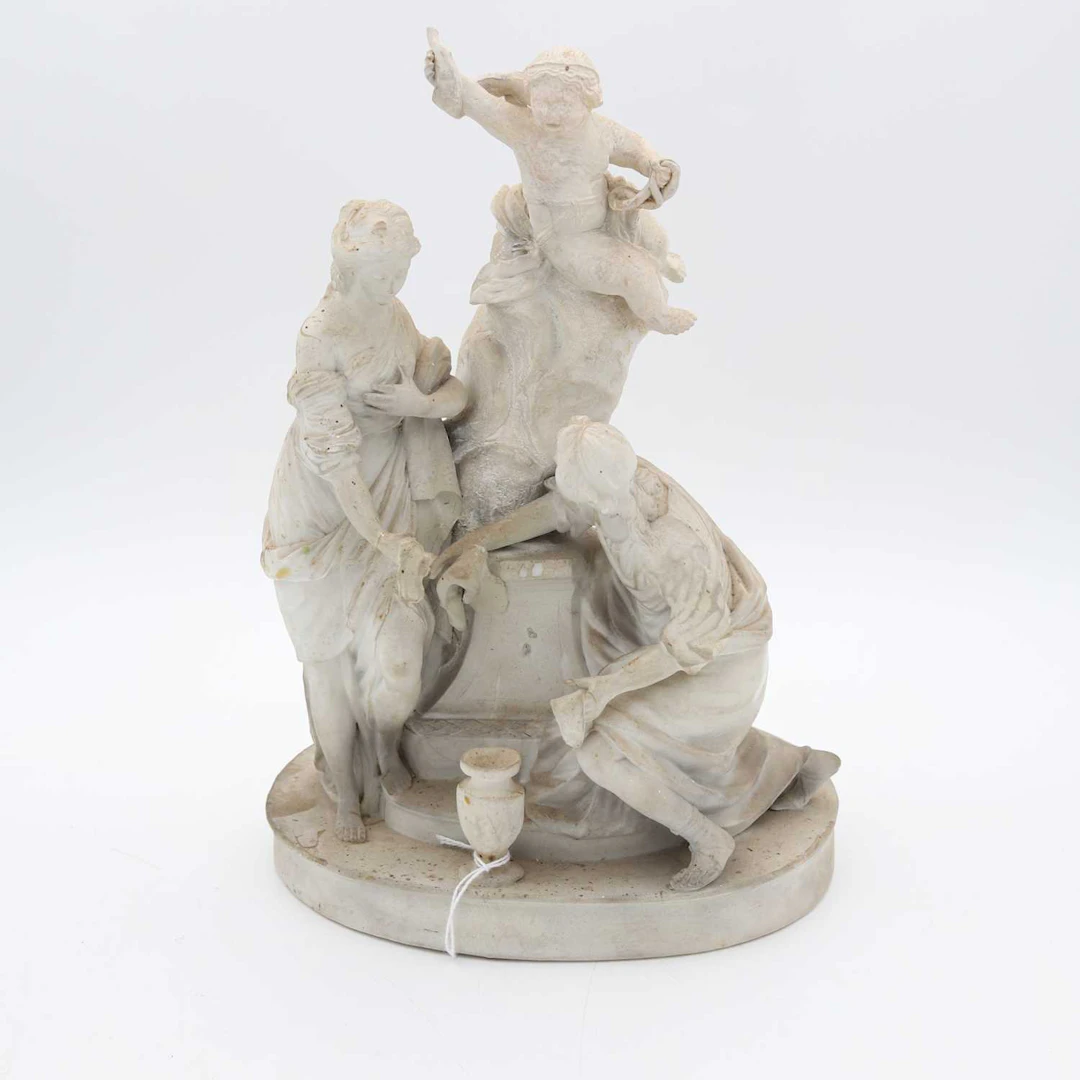 Lot 4 - A 19th century Parian figure group 'The