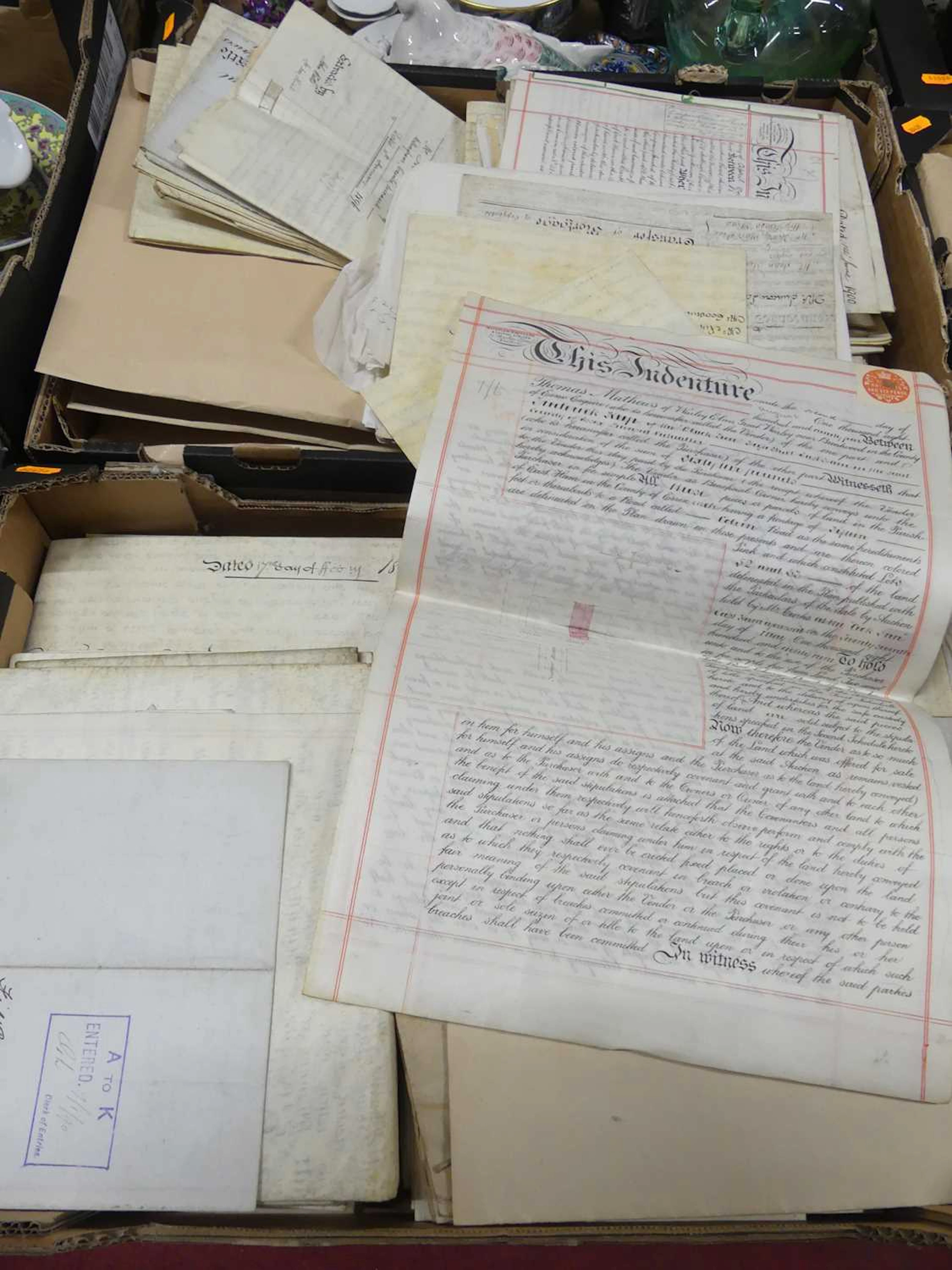 Lot 167 - A collection of indentures, 18th century and