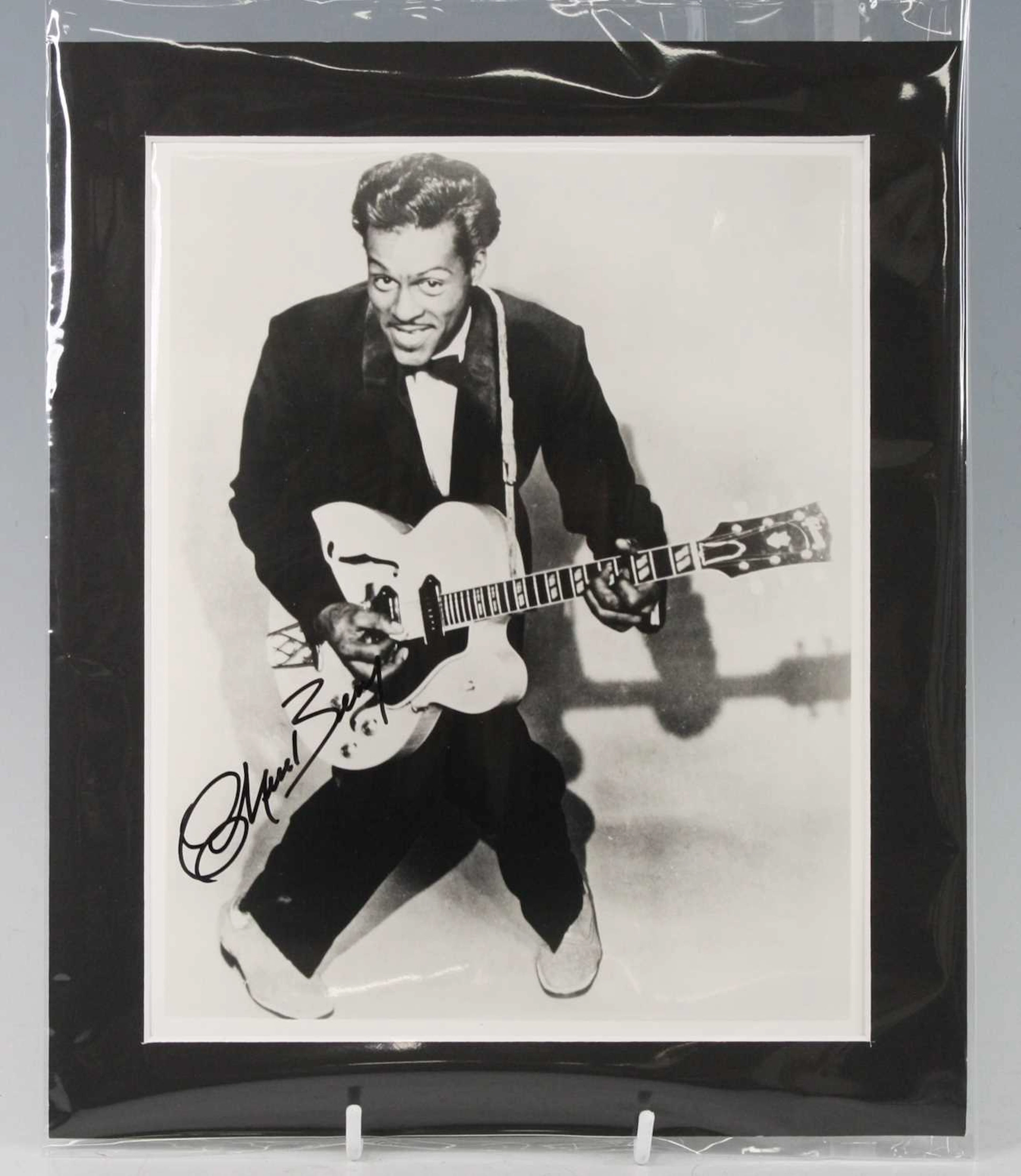 Lot 1372 - Chuck Berry, a 25 x 20cm black and white