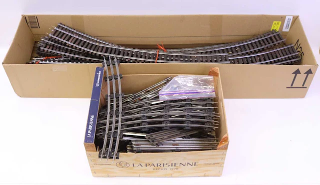 Lot 335 - Two boxes of various 0 gauge track to
