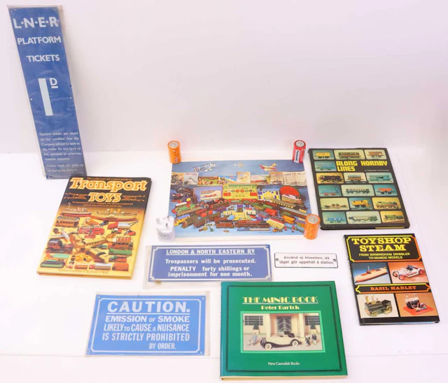 Lot 324 - A collection of books and repro metal signs: