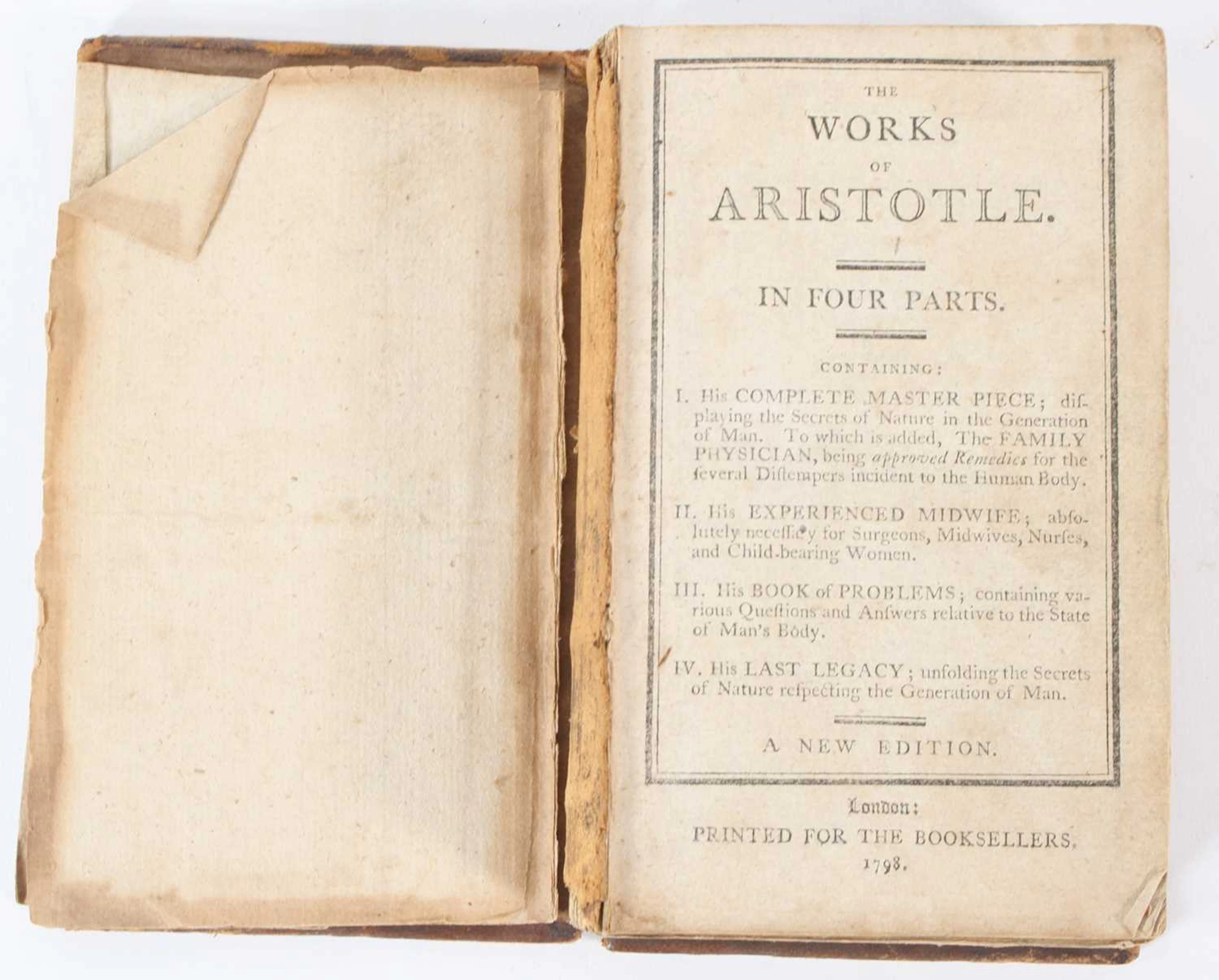 Lot 558 - Anon: The Works Of Aristotle In Four Parts