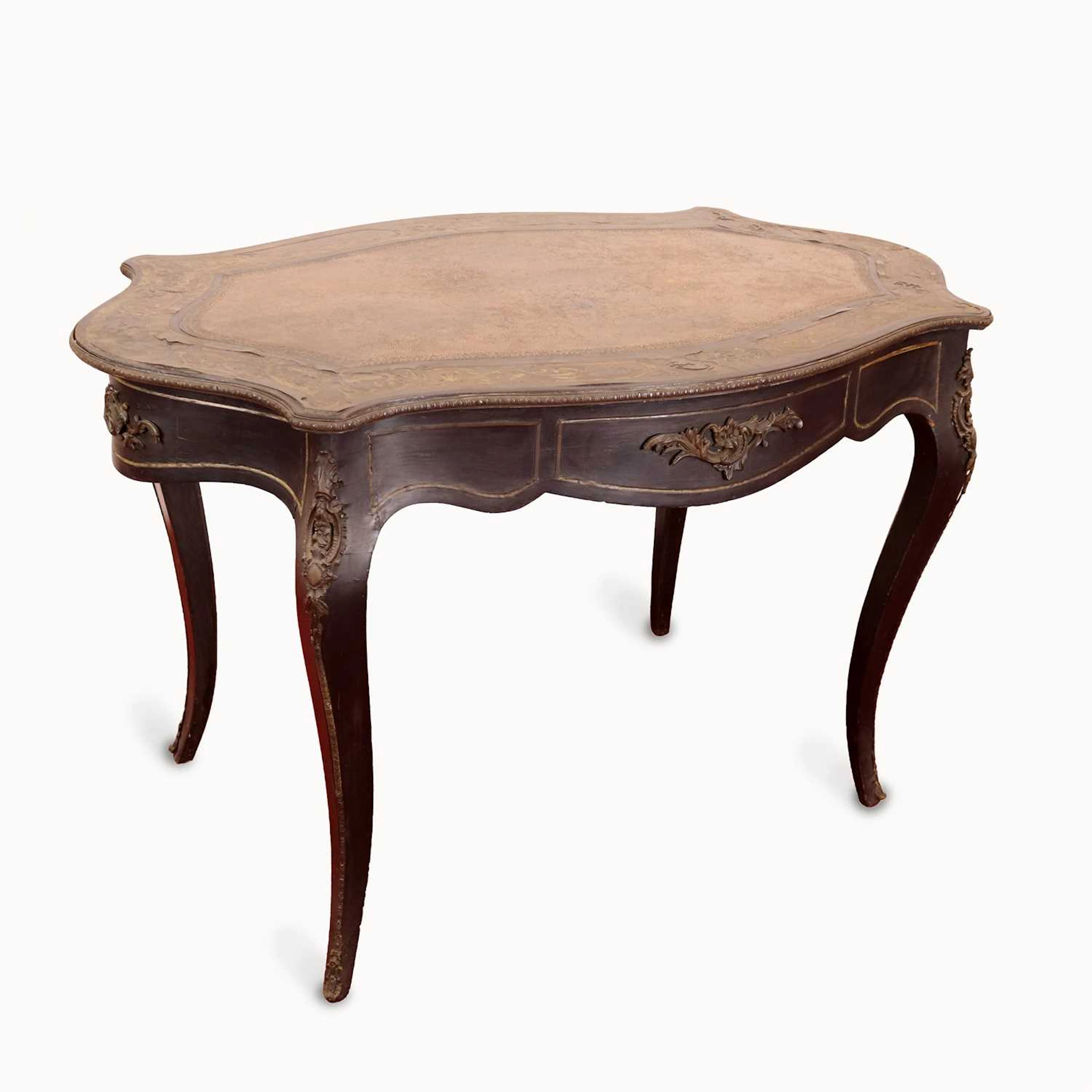 Lot 241 - A 19th century French ebonised and cut brass