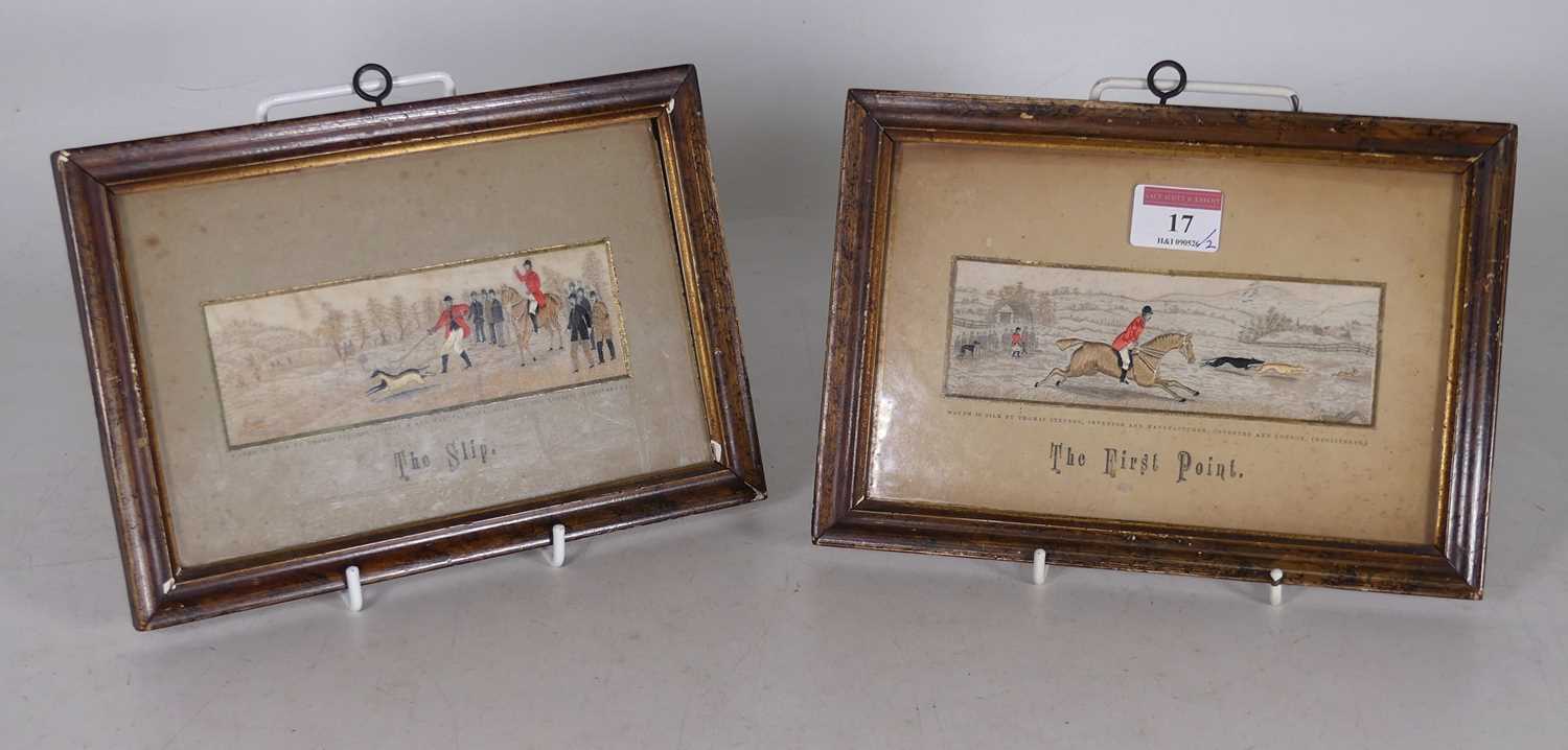 Lot 17 - A framed silkwork Stevengraph The First Point
