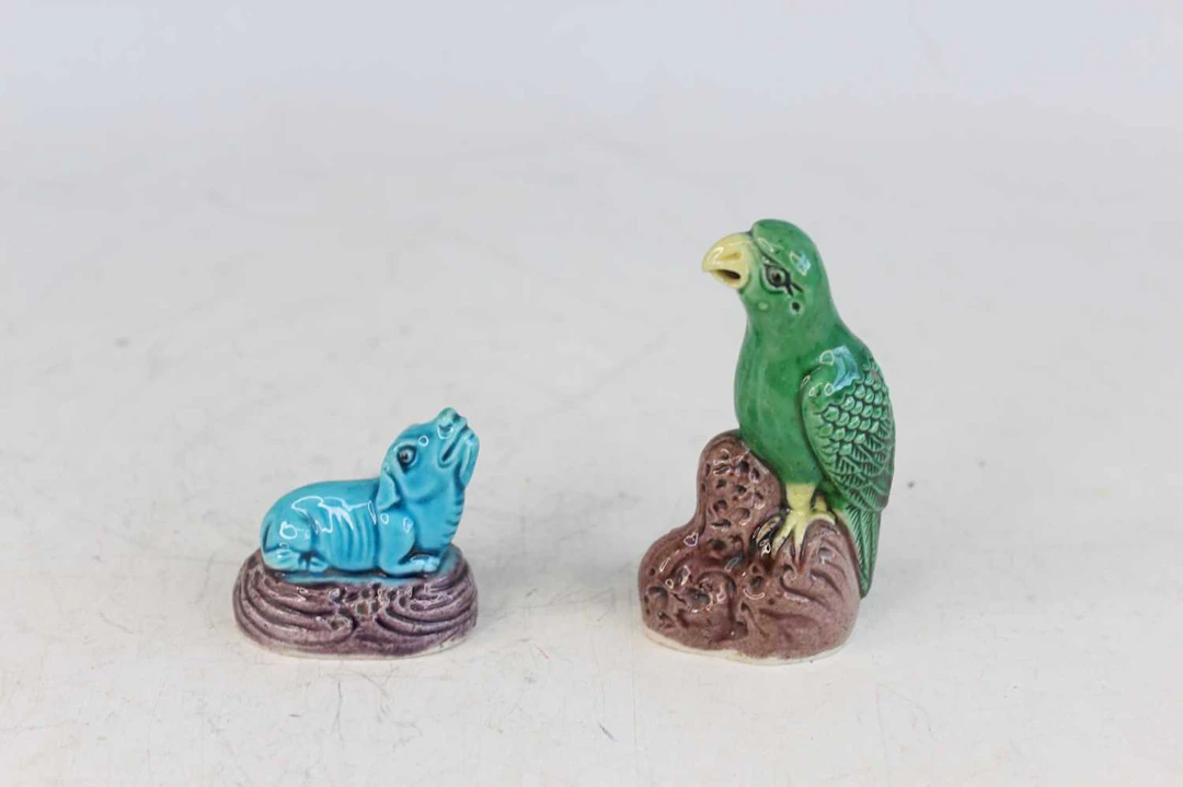 Lot 69 - Two Chinese turquoise and green-glazed