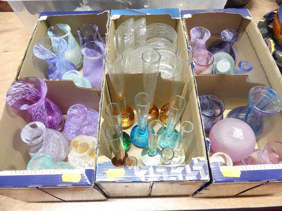 Lot 158 - A collection of glass bud vases, to include
