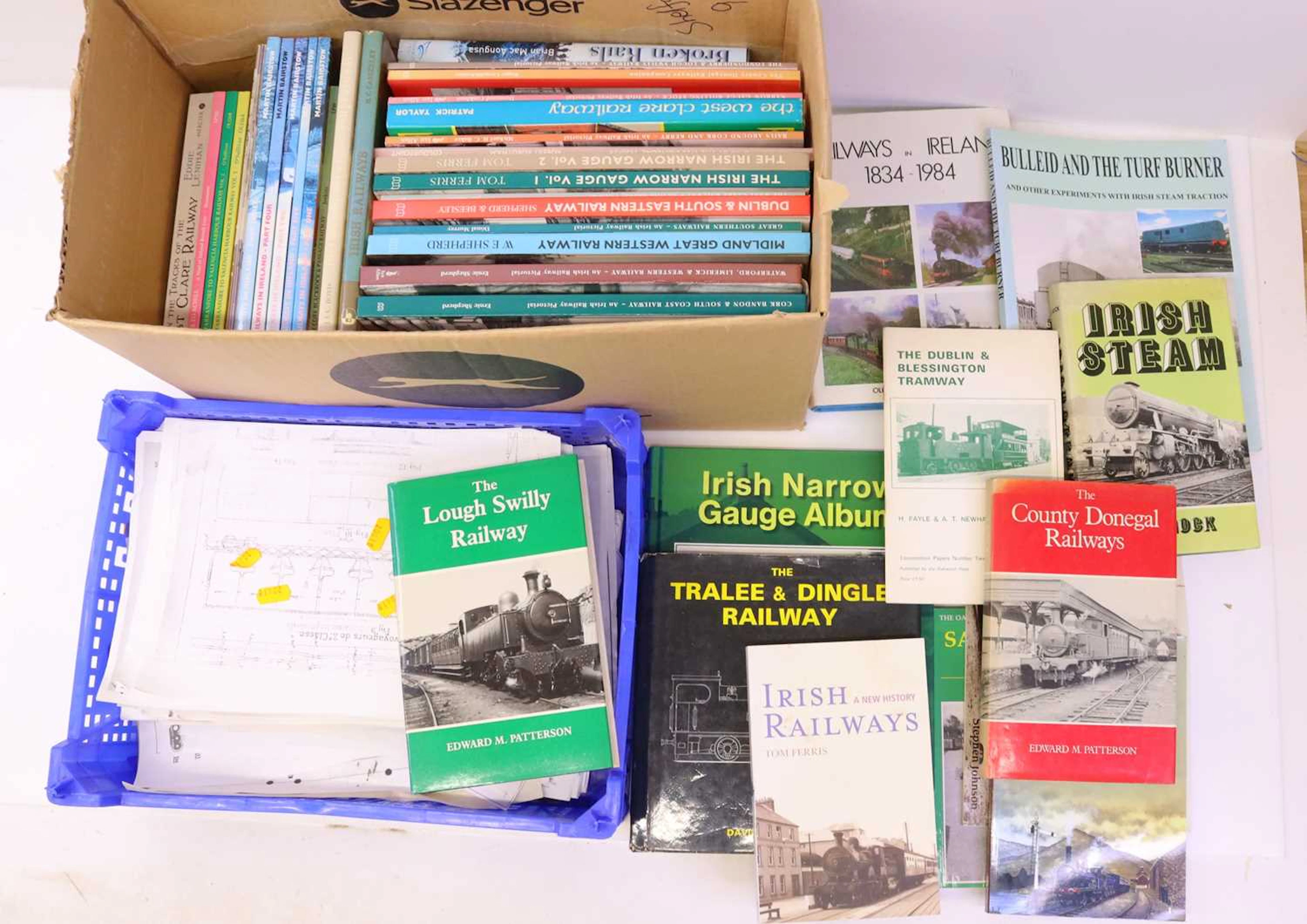 Lot 296 - Two boxes containing various railway books