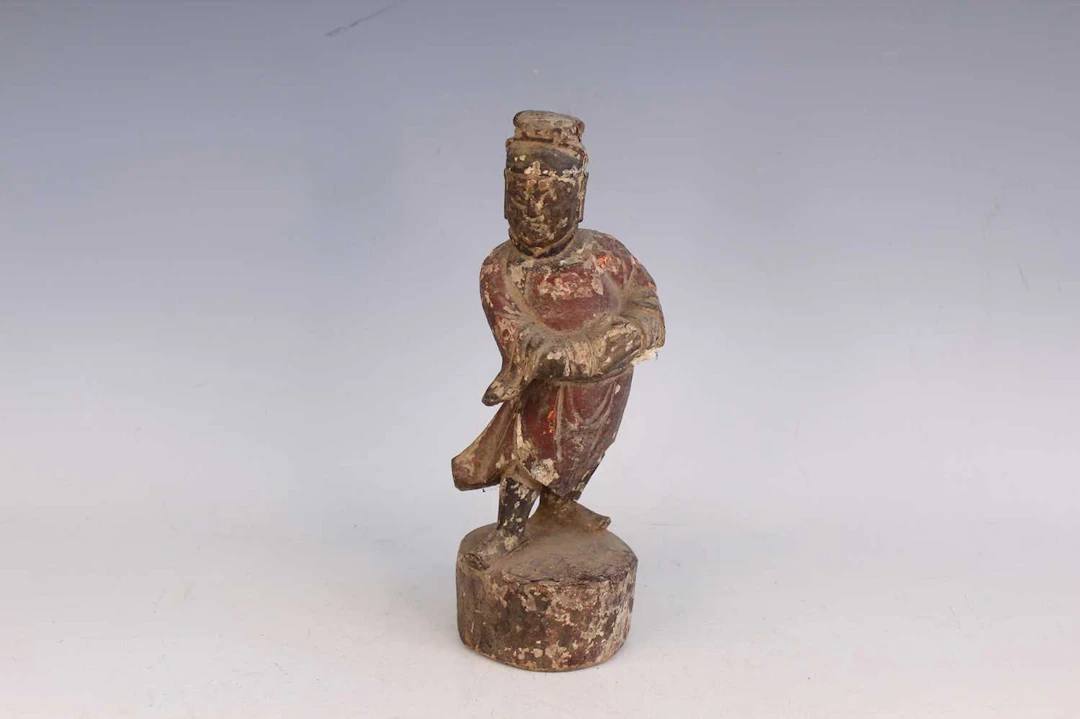 Lot 161 - A Chinese polychrome-painted wooden figure