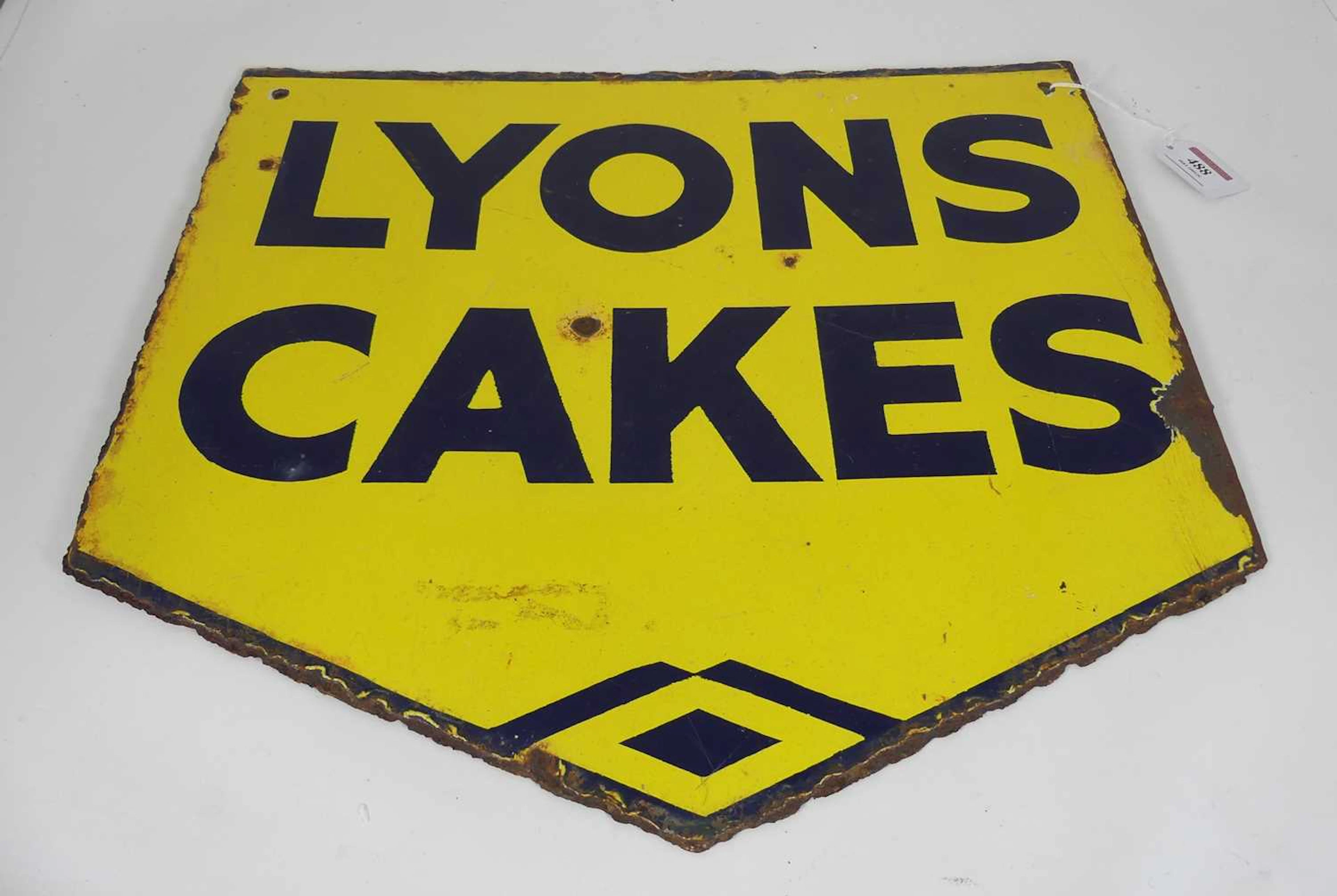 Lot 488 - A double-sided enamel on metal advertising