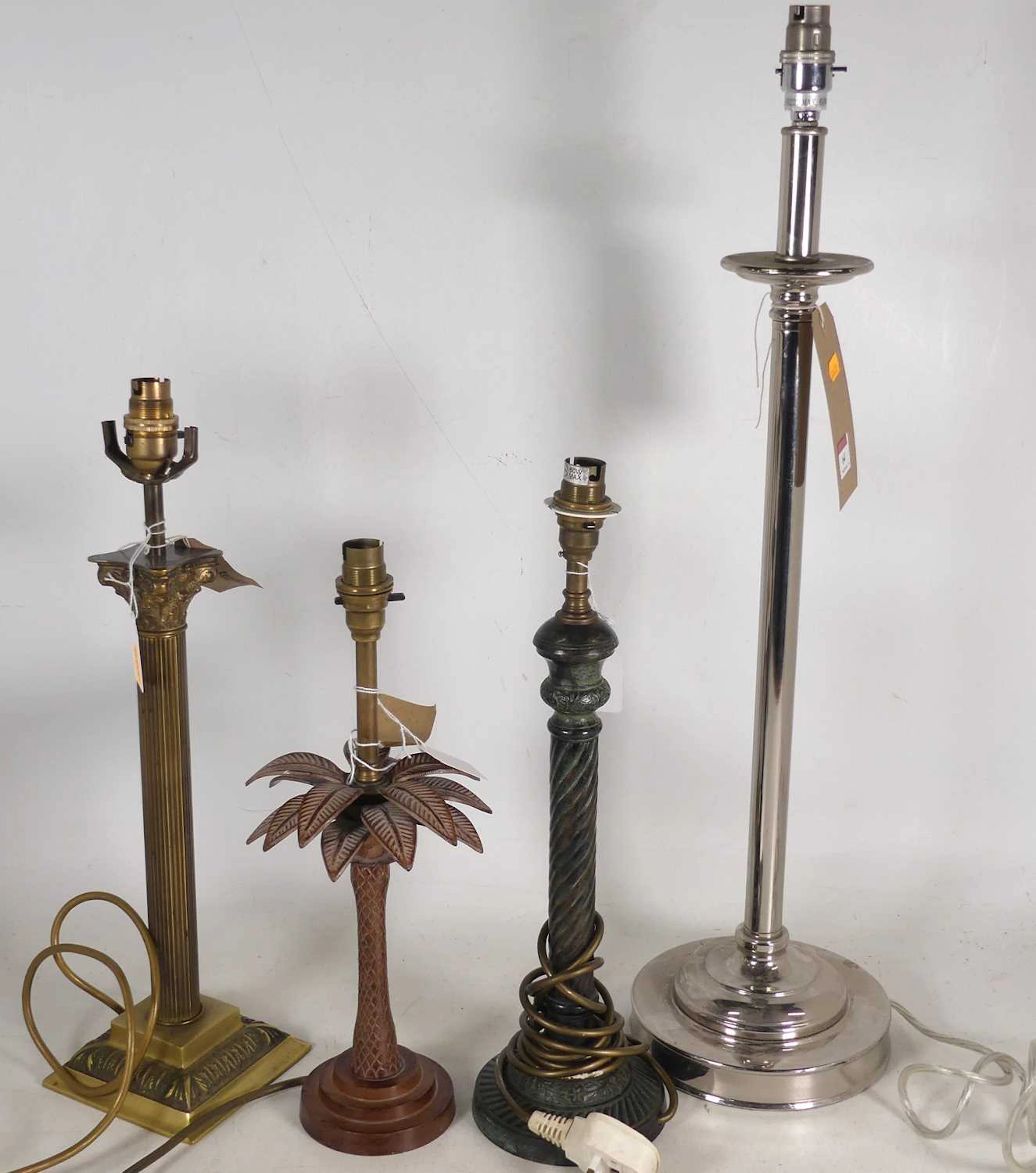 Lot 64 - A contemporary chrome table lamp, of plain