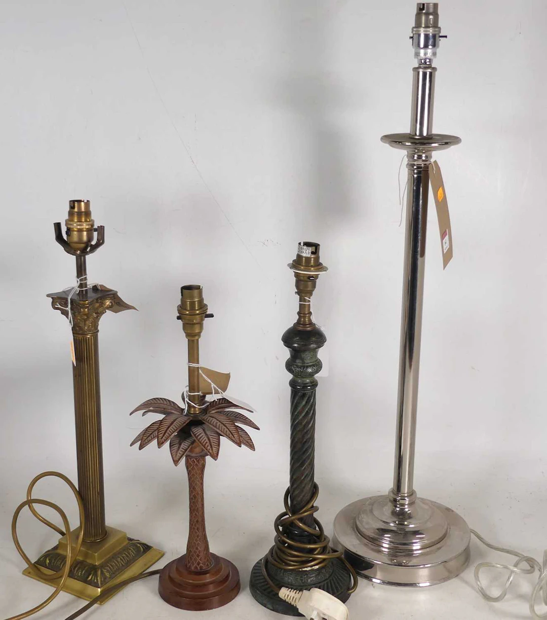 Lot 64 - A contemporary chrome table lamp, of plain