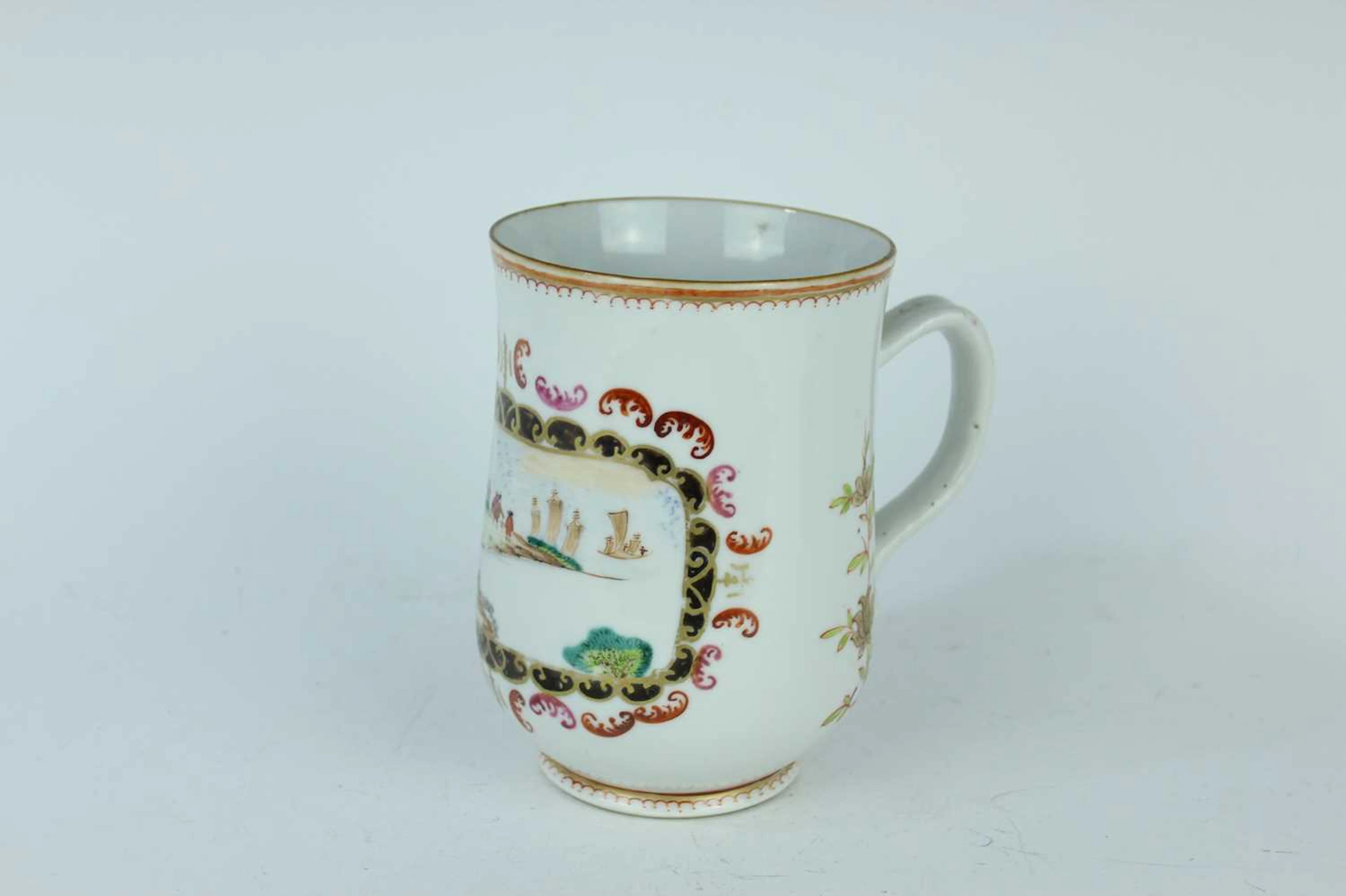 Lot 118 - A Chinese export famille rose 'Dutch harbour'