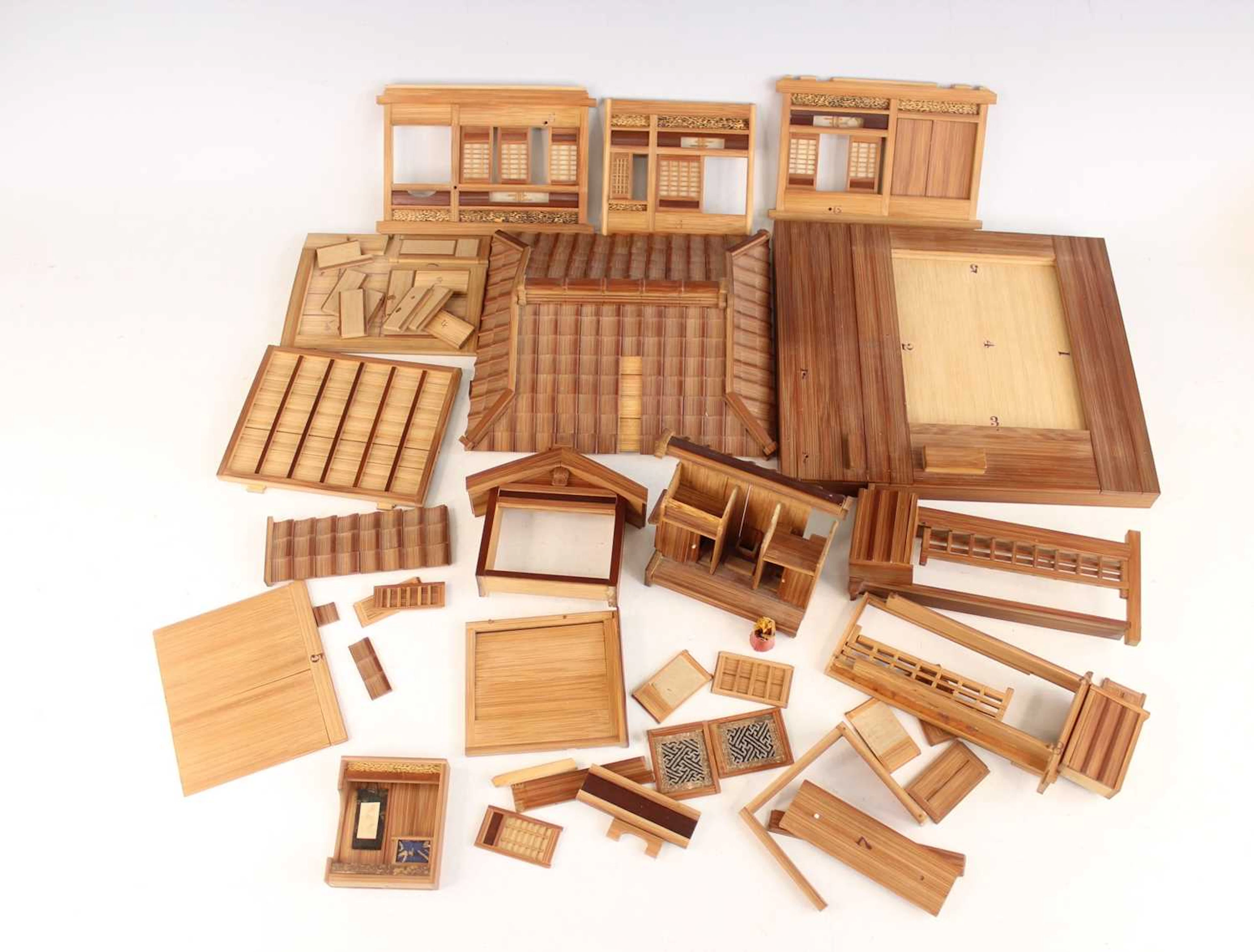 Lot 204 - A Japanese Bamboo Model of a Traditional