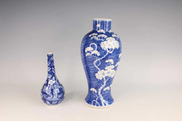 Lot 16 - Two Chinese Blue and White Porcelain Bottle