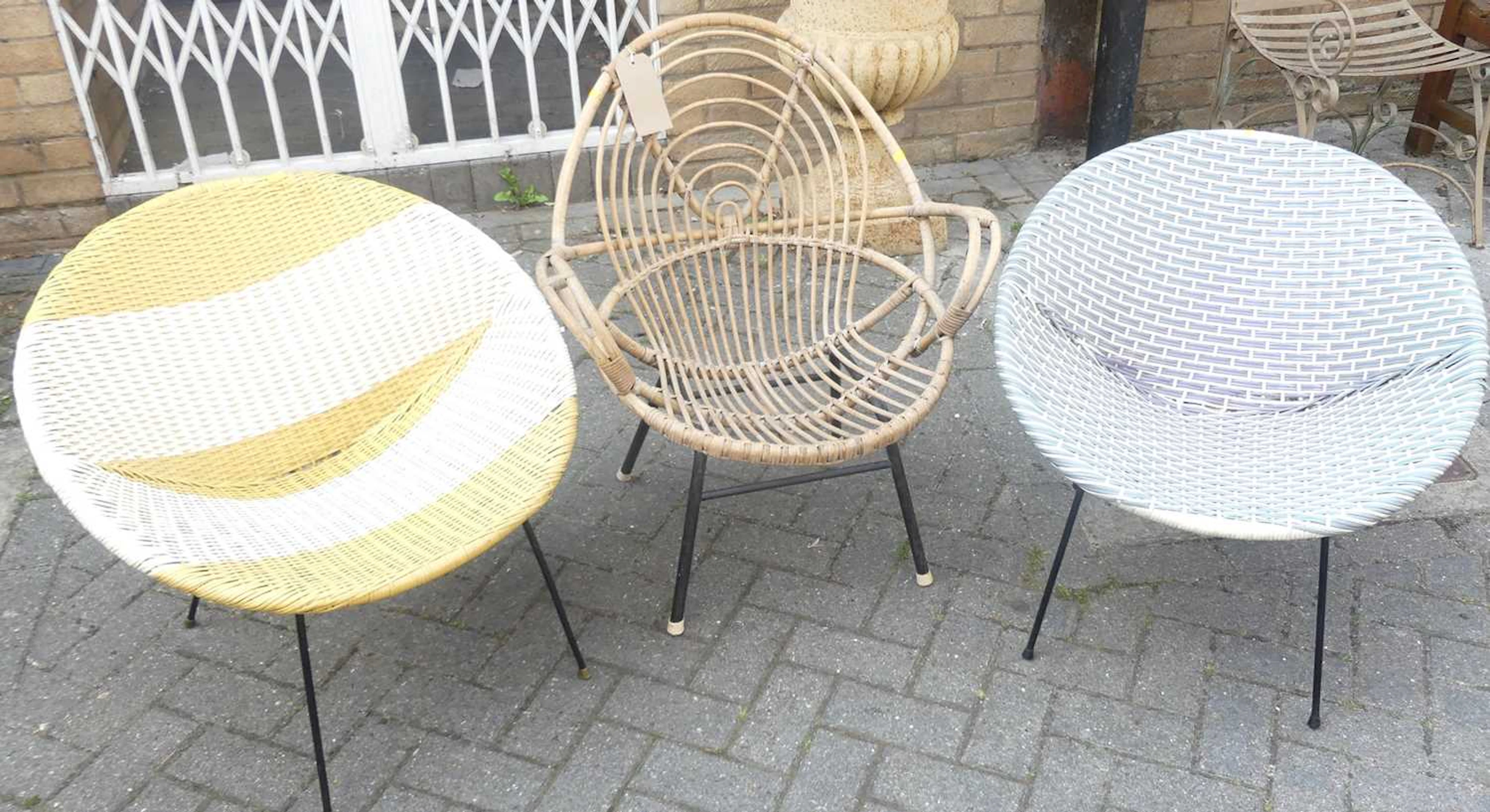 Lot 1388 - A 1960s bamboo and painted metal framed