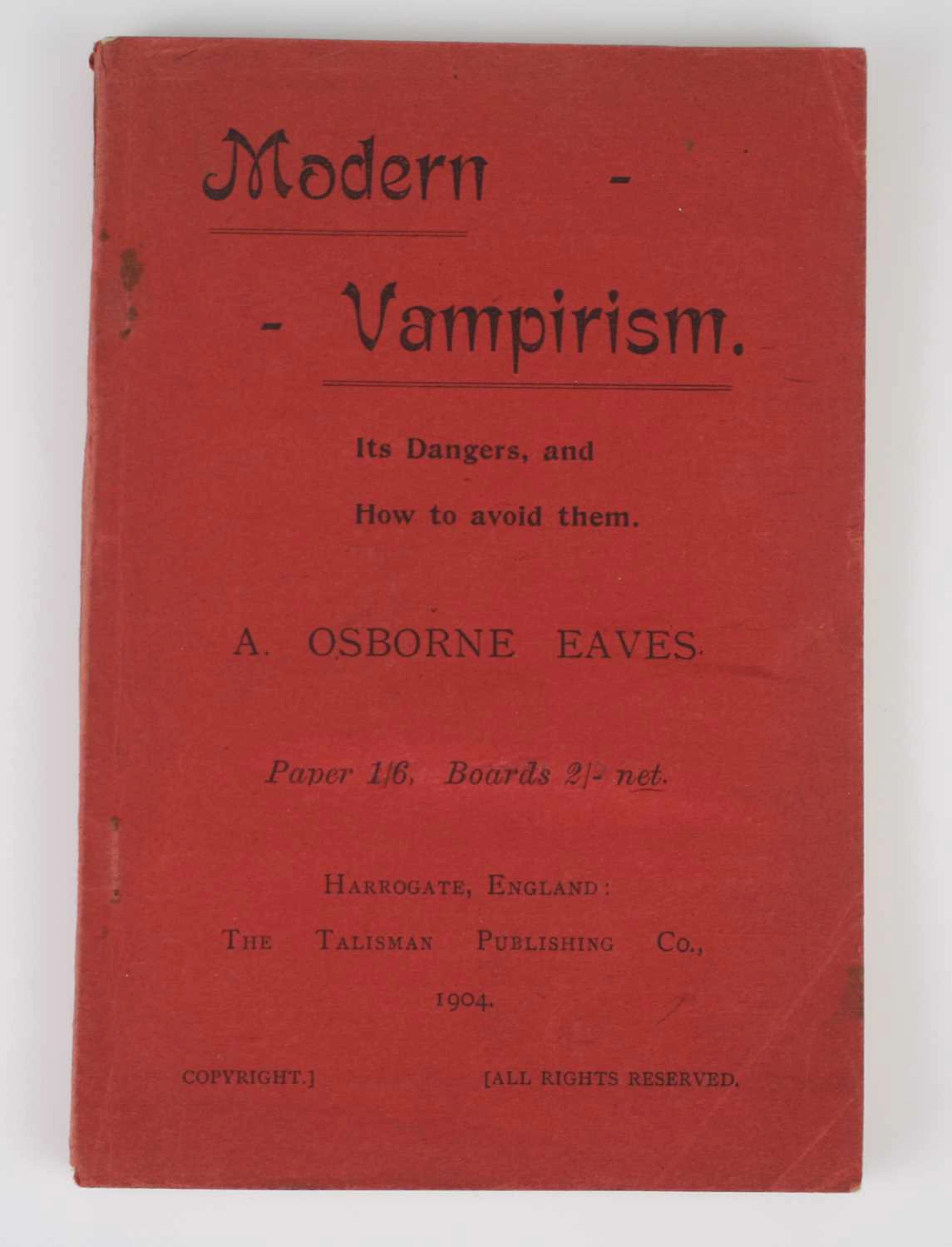FOLKLORE & MYTHOLOGY: Osborne Eaves, A: Modern