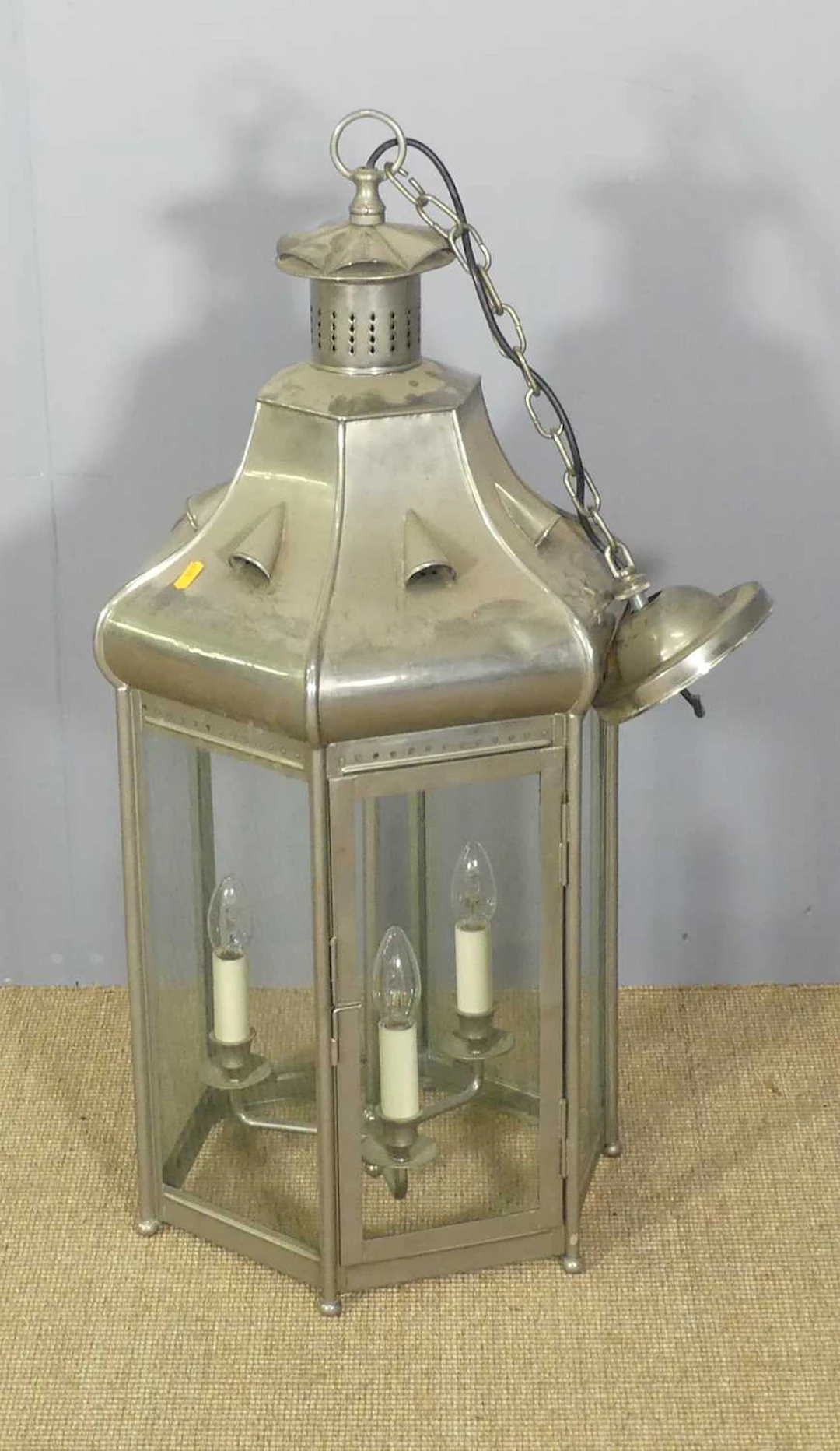 Lot 649 - A contemporary chromed metal domed hexagonal