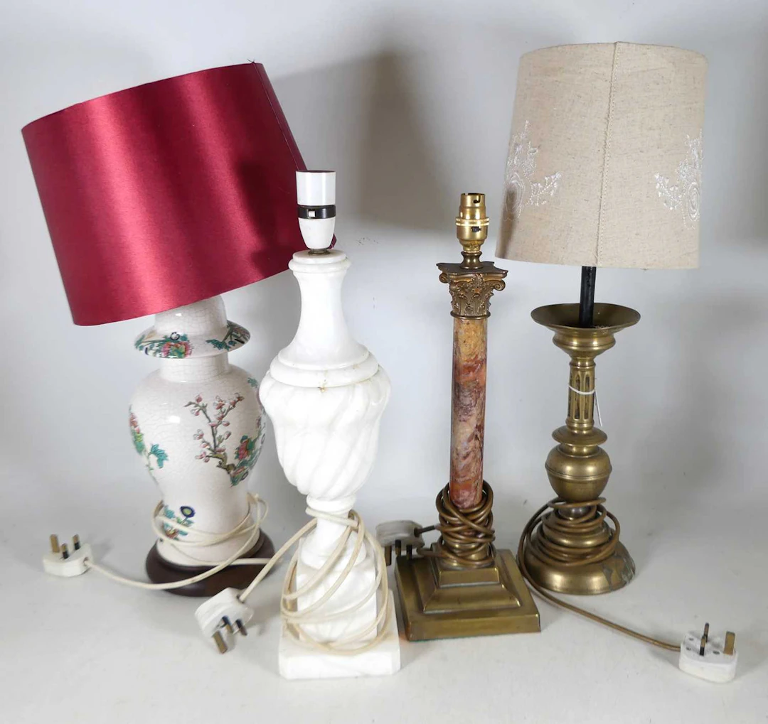 Lot 63 - A group of four table lamps, to include a