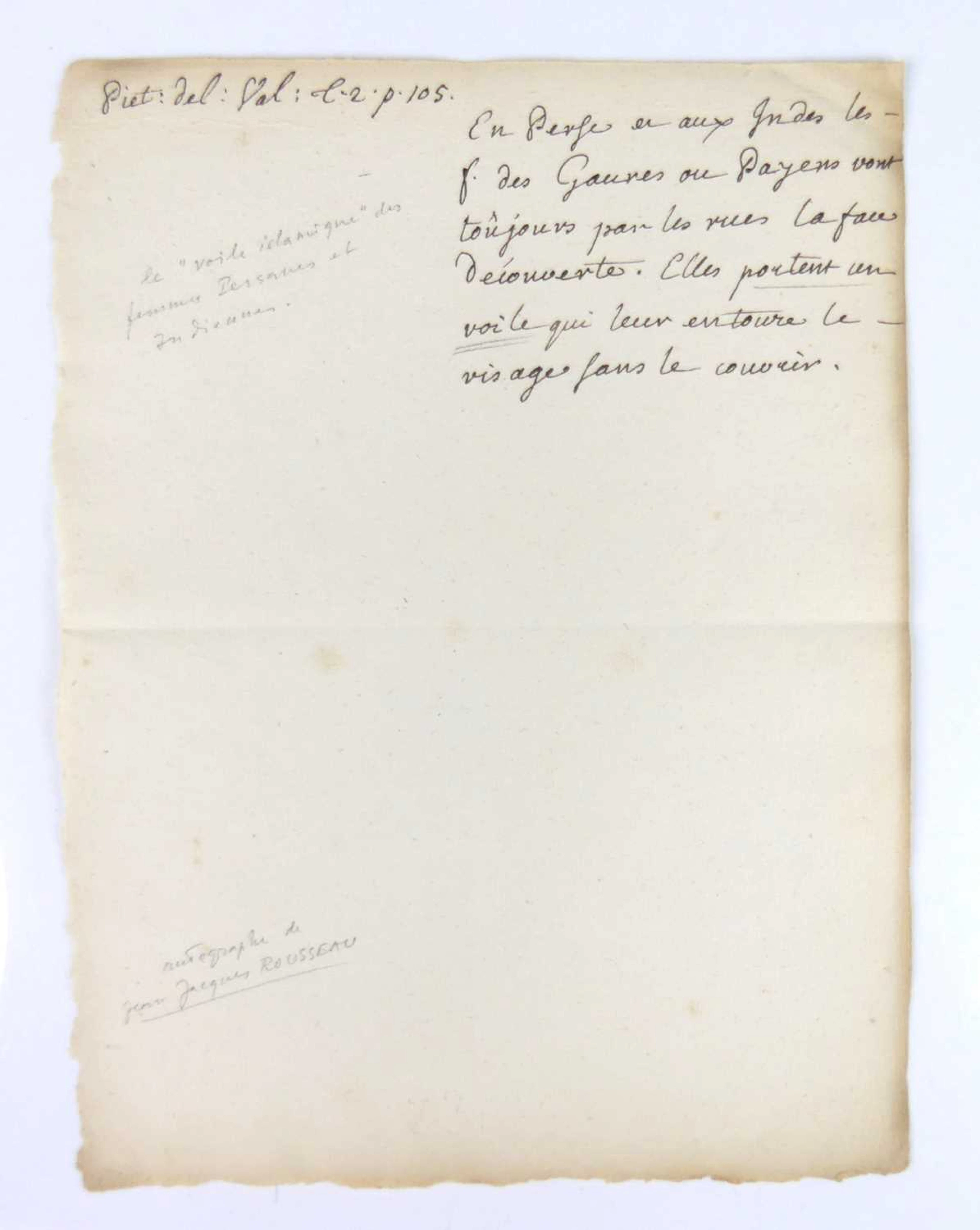 Lot 2007 - Rousseau, Jean-Jacques (1712-1778) - a