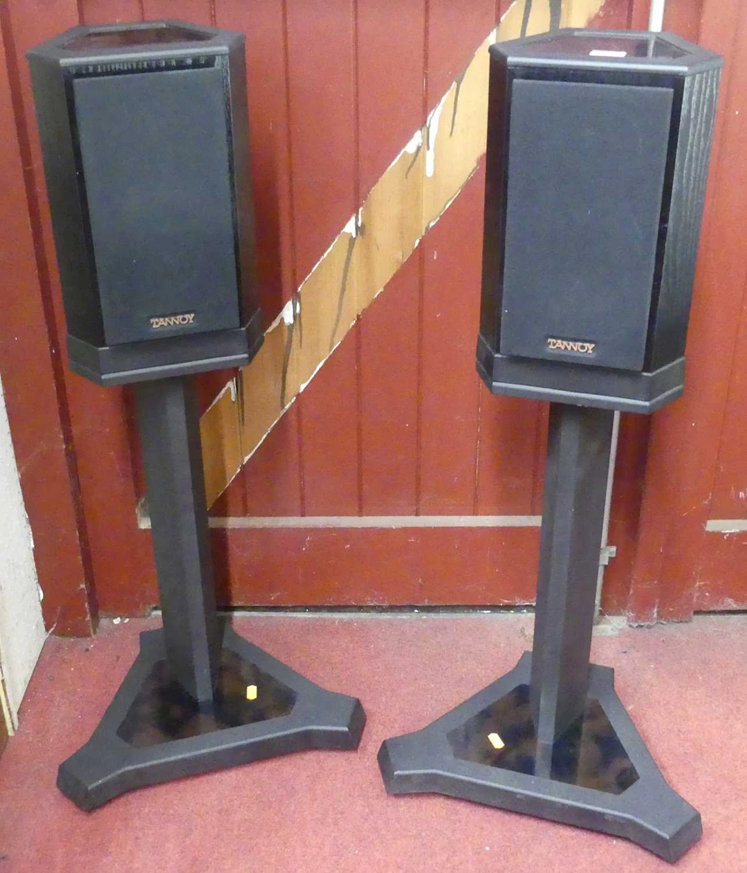 Lot 583 - A pair of free-standing Tannoy speakers, of