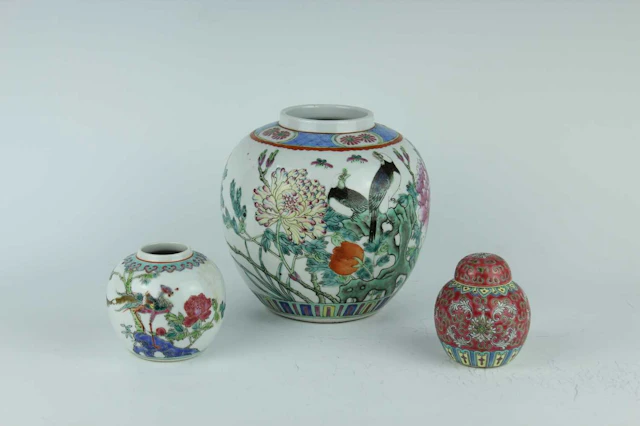 Lot 156 - Three Chinese famille rose 'Birds and
