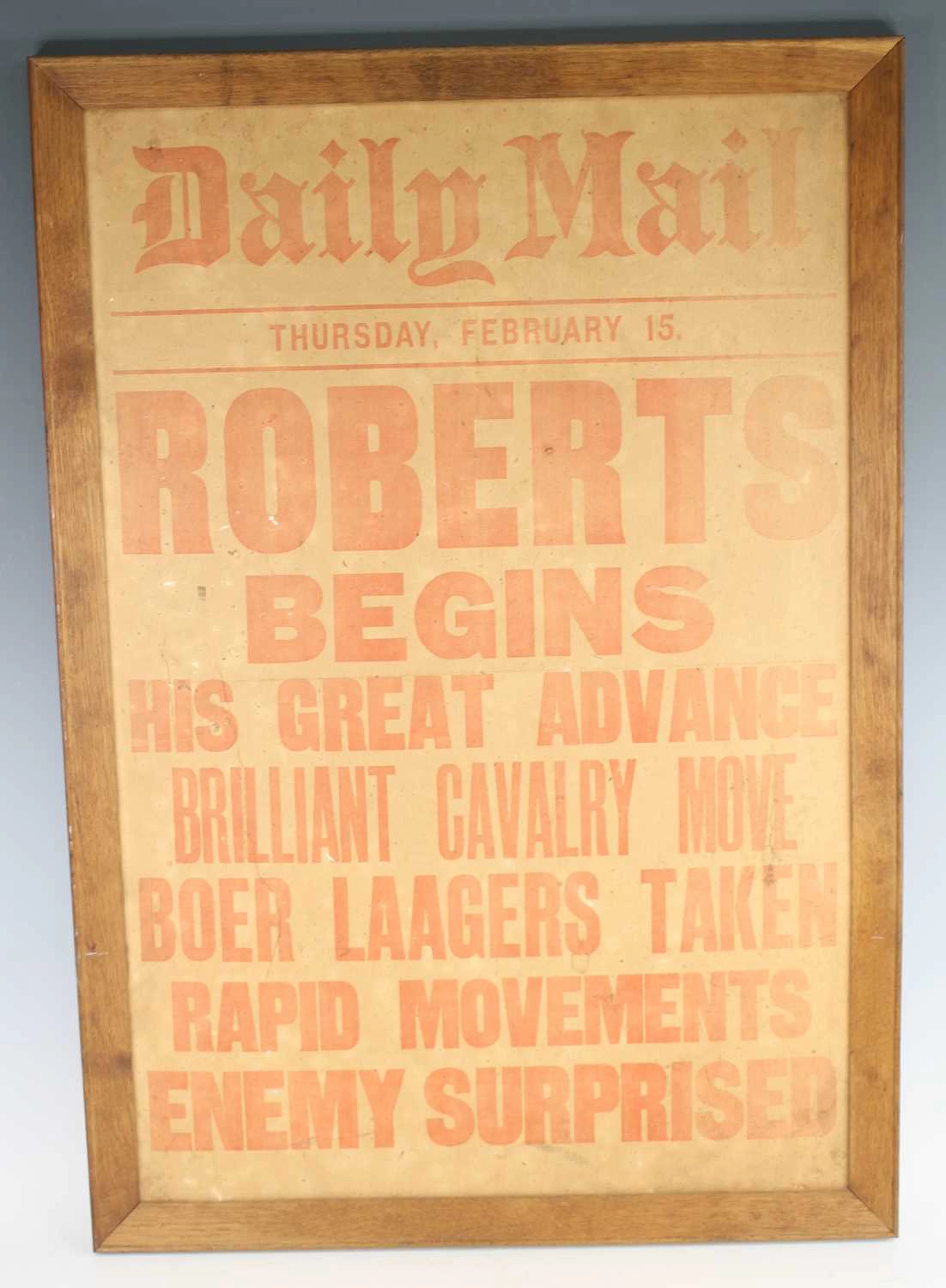Lot 1030 - A Boer War news placard for the Daily Mail