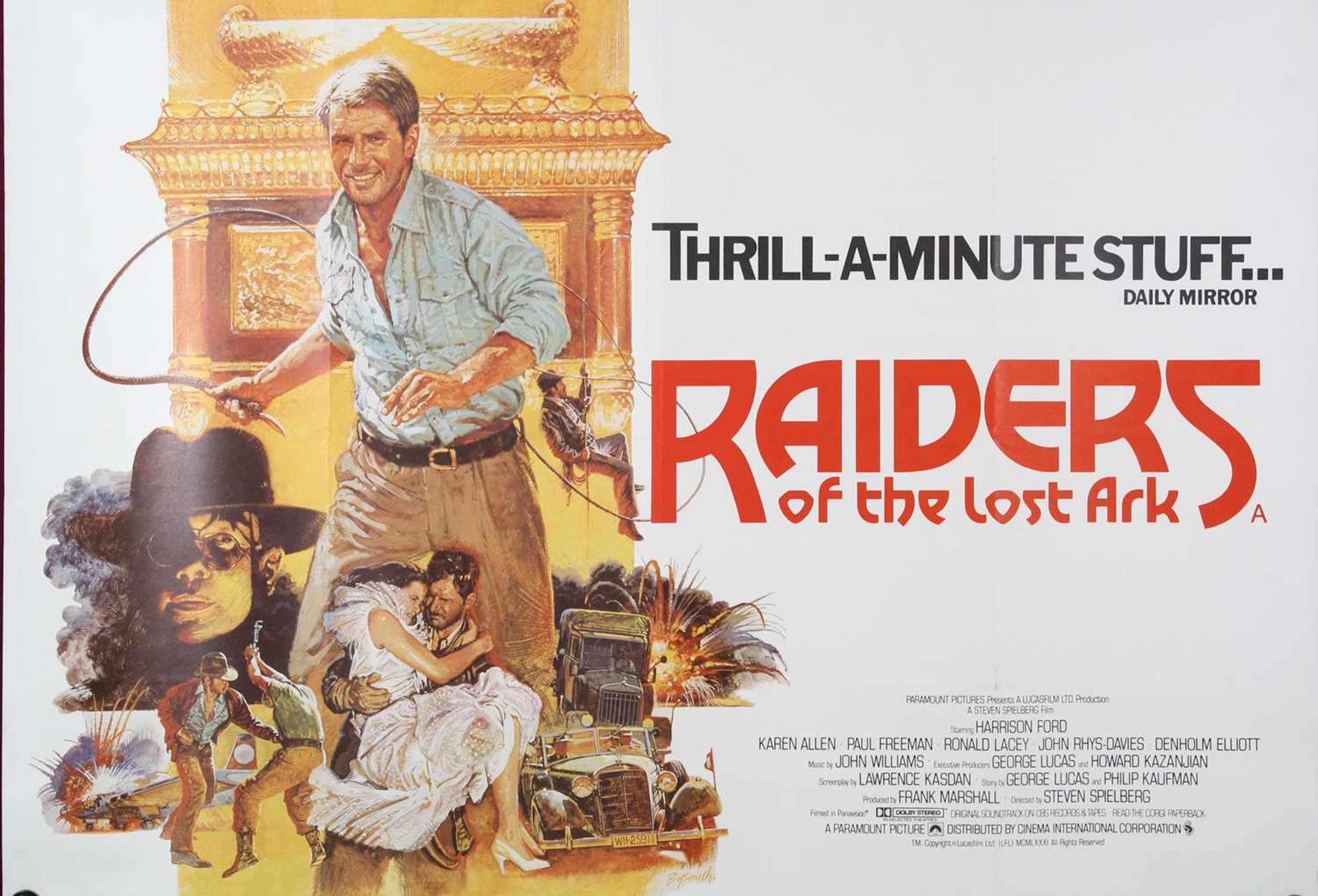 Raiders Of The Lost Ark, 1981, UK quad film poster
