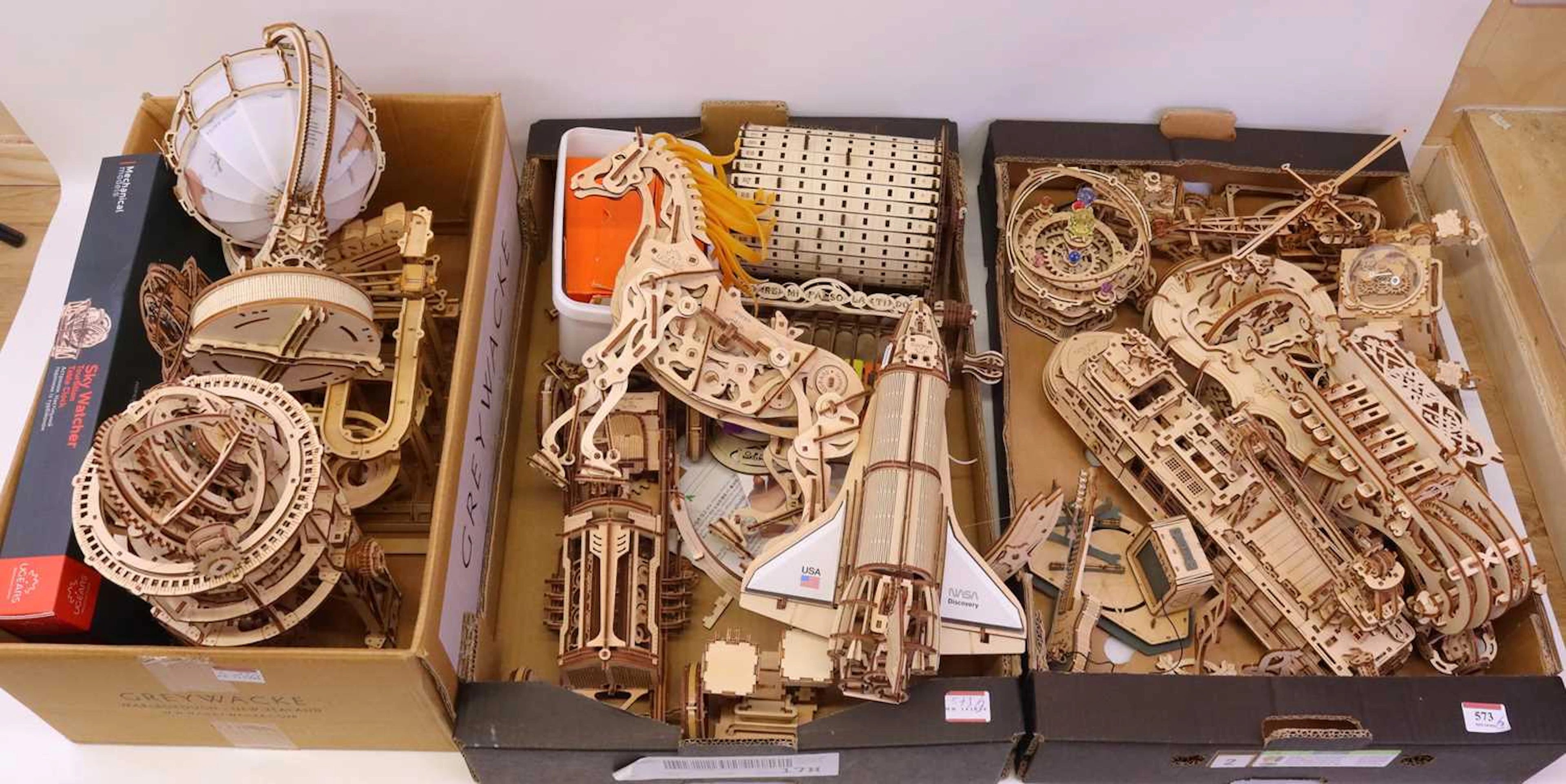 Lot 573 - Ugears 3 trays containing a collection of