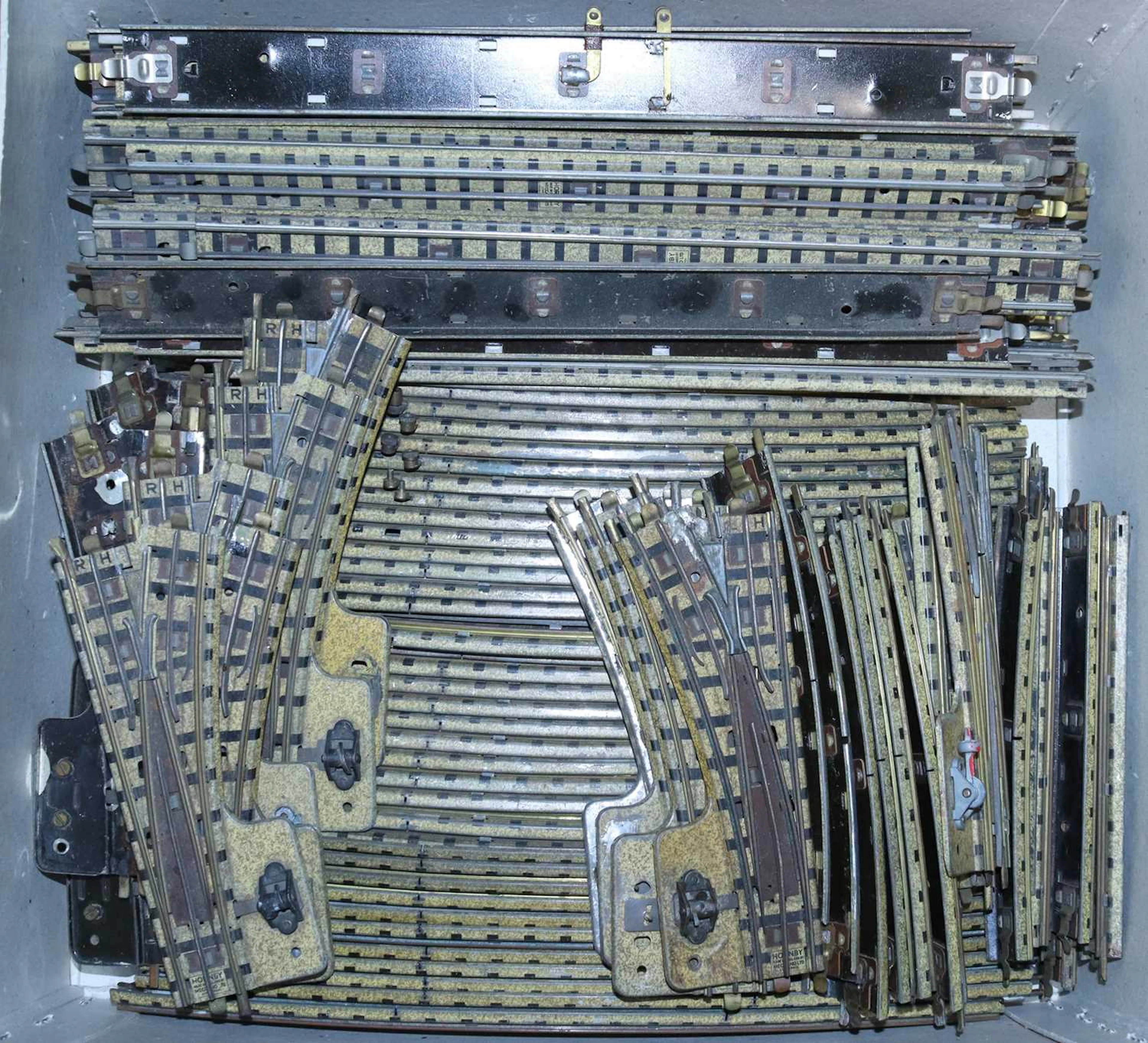 Lot 378 - Hornby-Dublo pre-war electric track, mostly