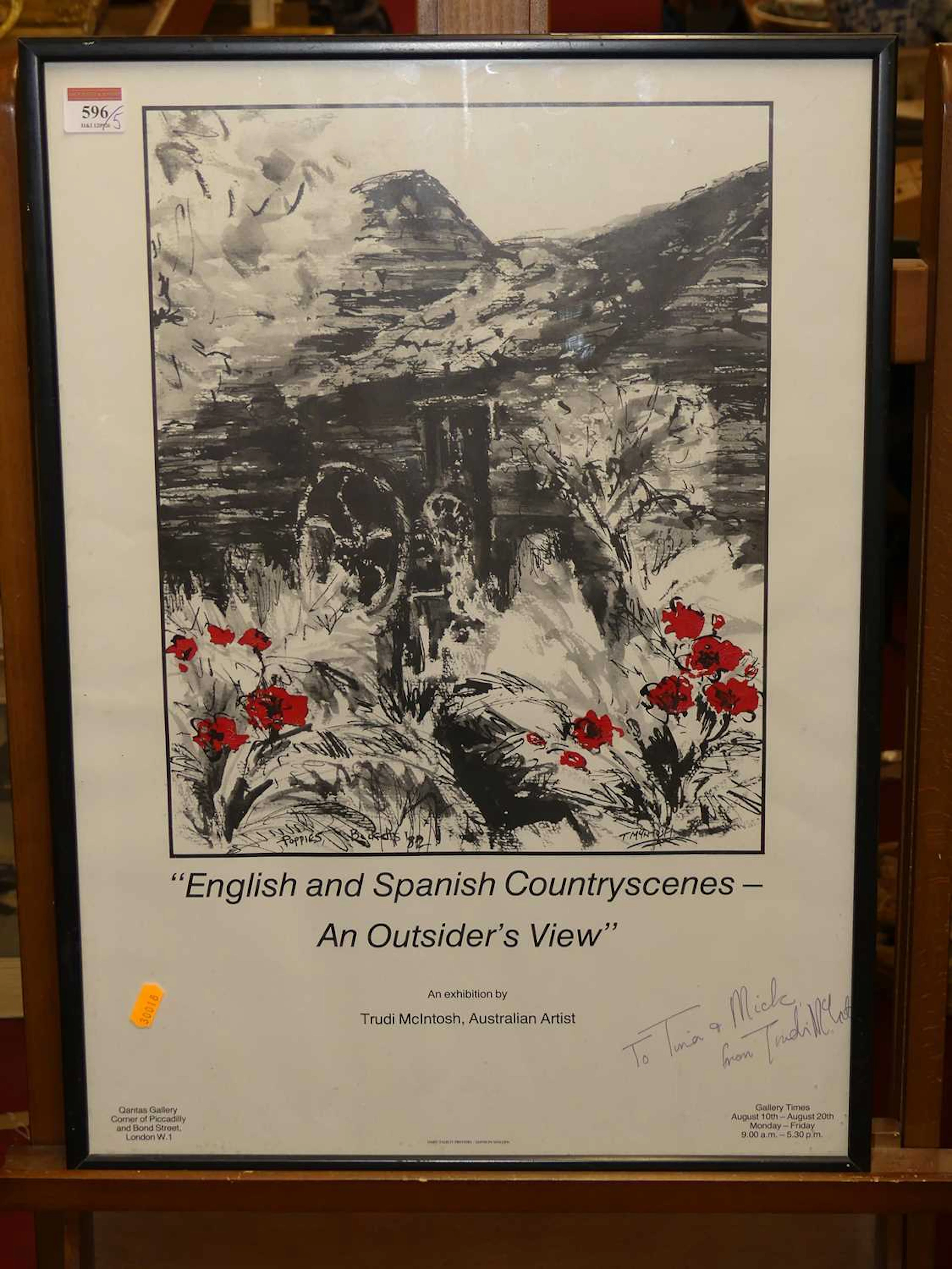 Lot 596 - An unframed and bevelled advertising wall