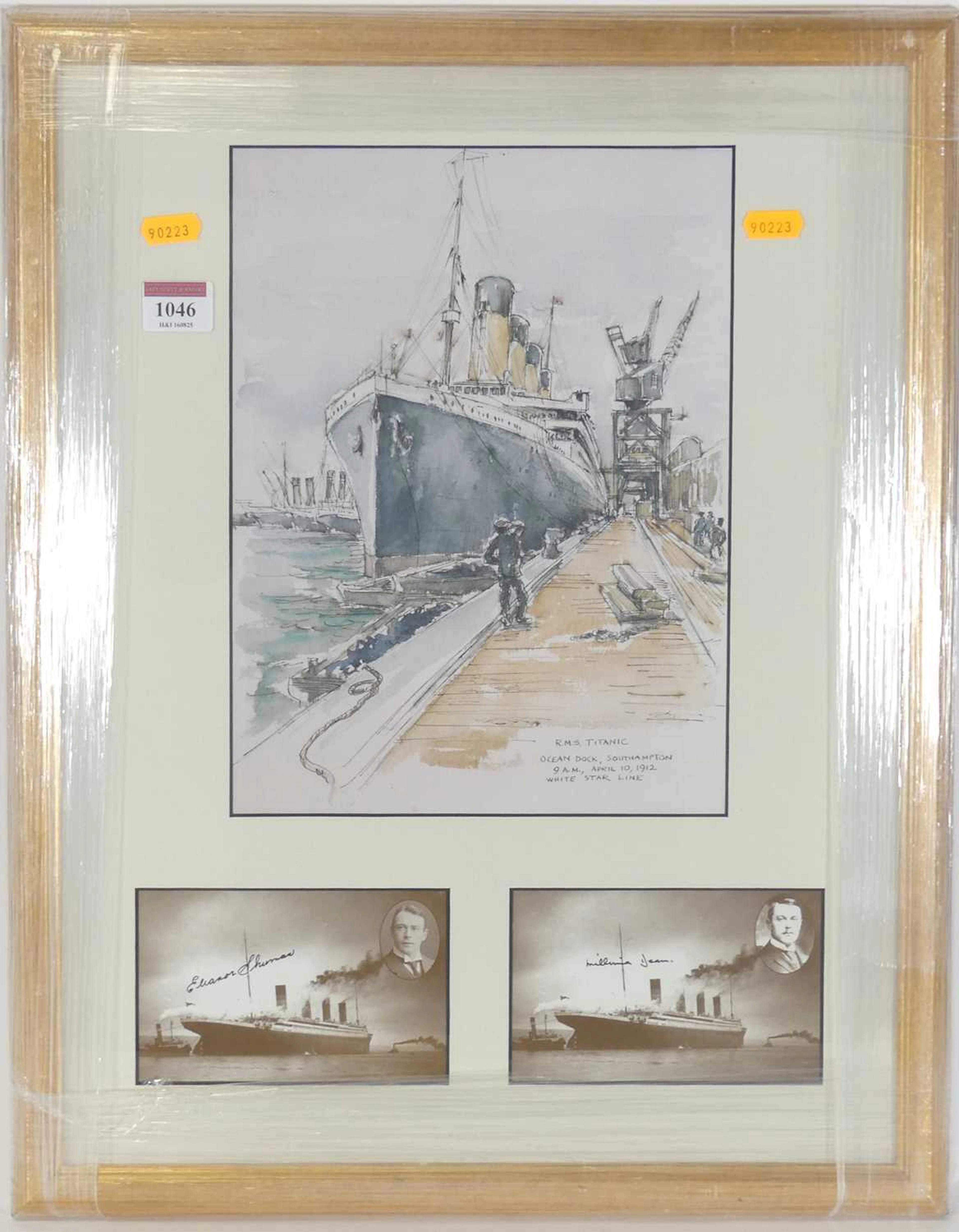 Lot 1046 - RMS Titanic interest commemorative print