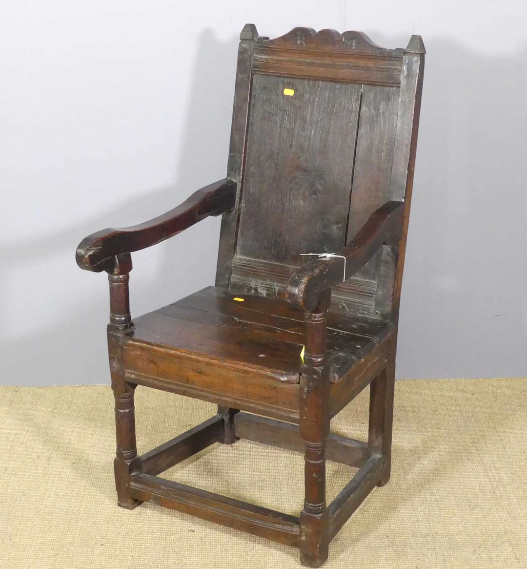 Lot 697 - An antique provincial joined oak panelled