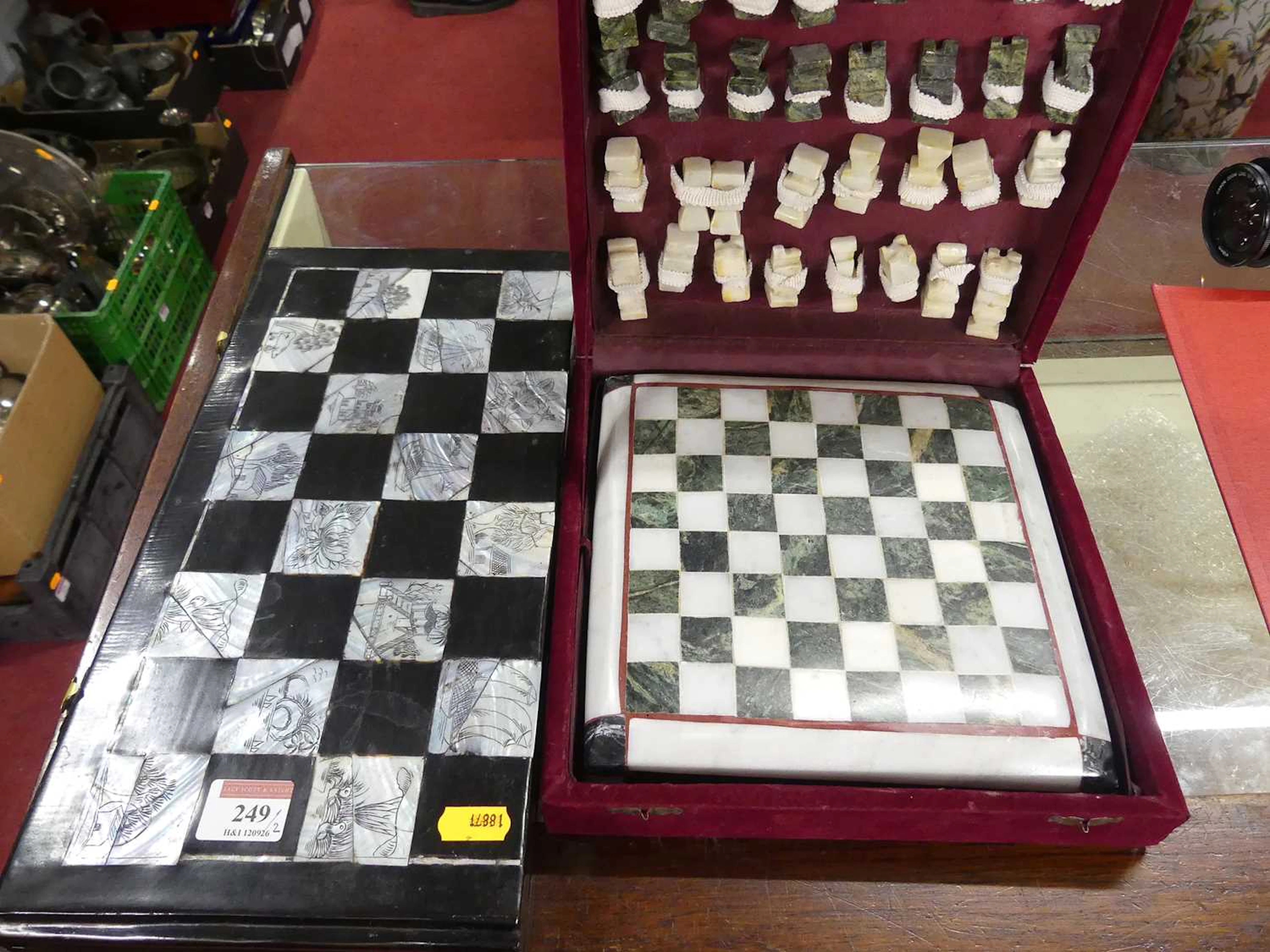 Lot 249 - A Chinese export black lacquered and mother