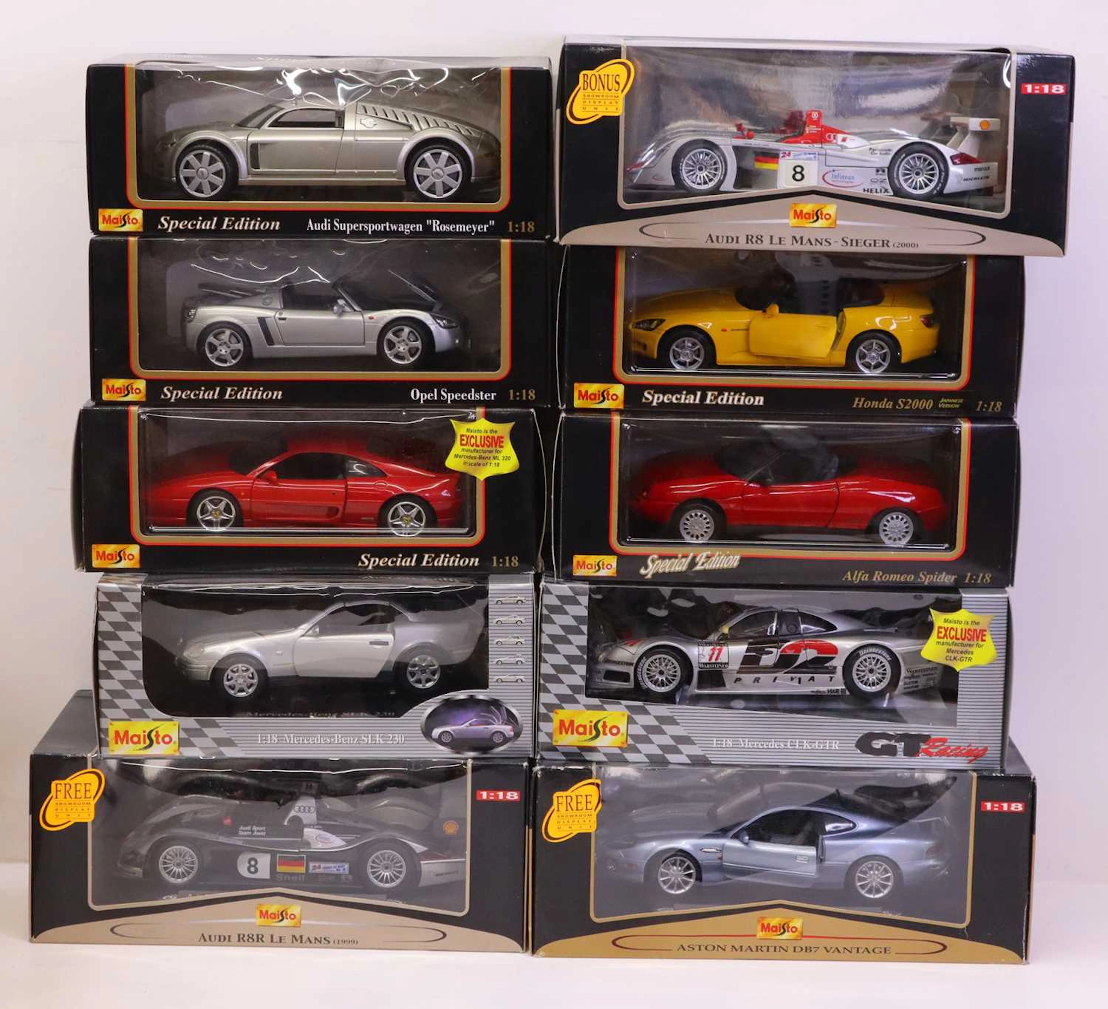 Lot 170 - Collection of 10 boxed Maisto 1/18th scale