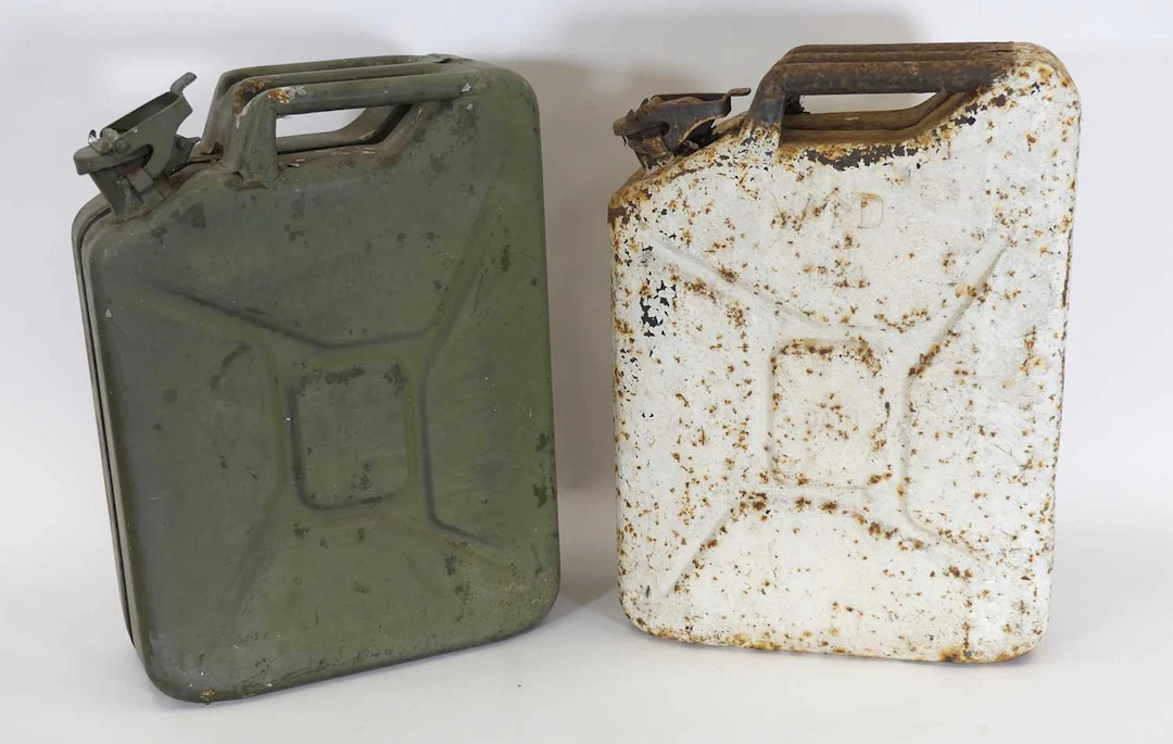 Lot 1119 - A WW II era British 'Jerry' can, of typical