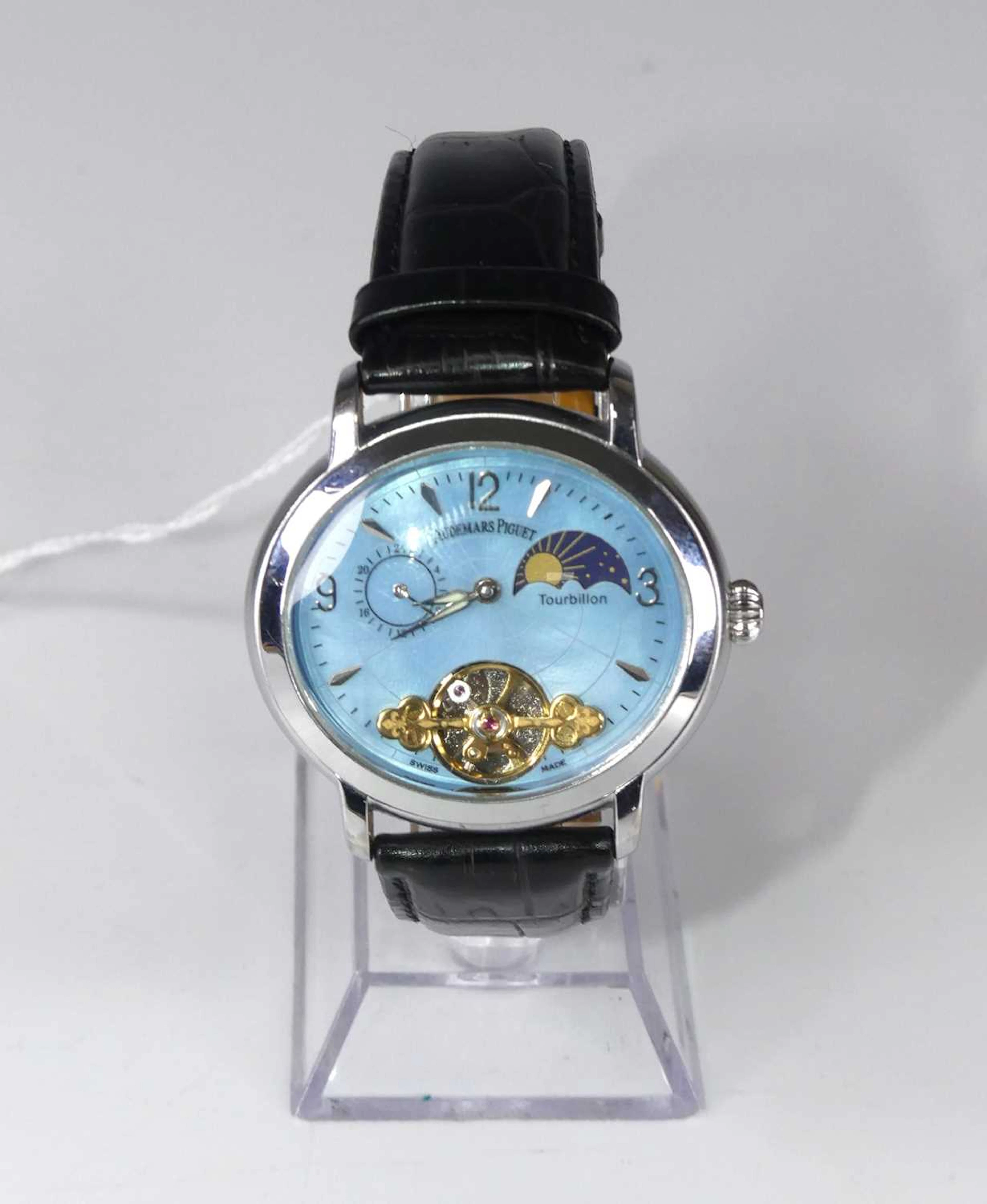 Lot 416 - A gent's steel cased 'Hugh Hefner' automatic
